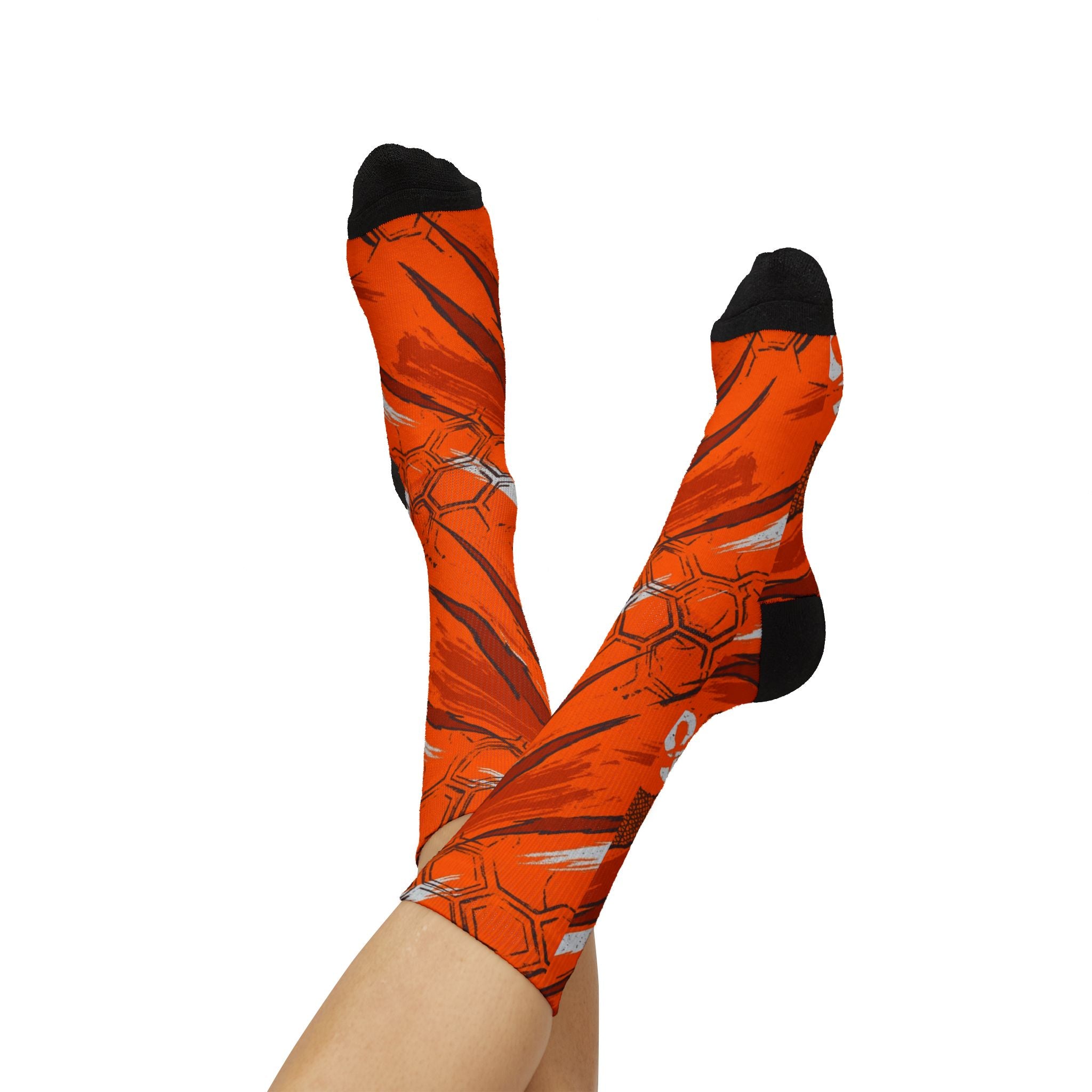 Socks to match NOCTA x Hot Step 2 Total Orange matching Crew Socks | Drake Inspired Orange Tech Basketball Streetwear
