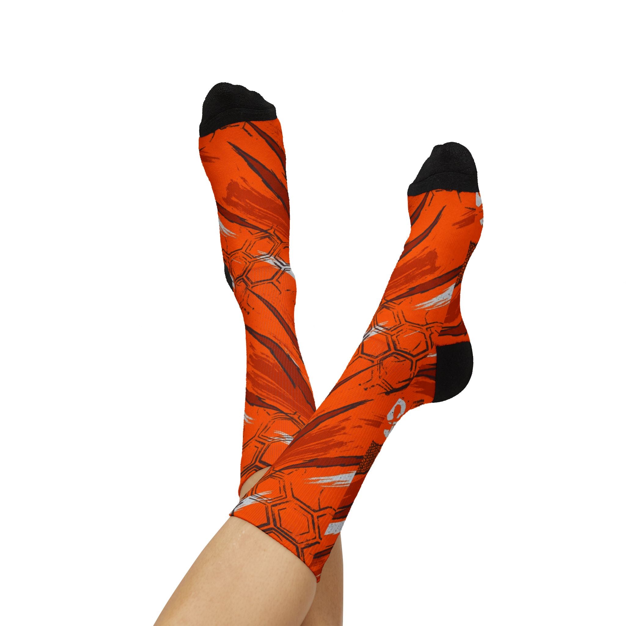 Socks to match NOCTA x Hot Step 2 Total Orange matching Crew Socks | Drake Inspired Orange Tech Basketball Streetwear
