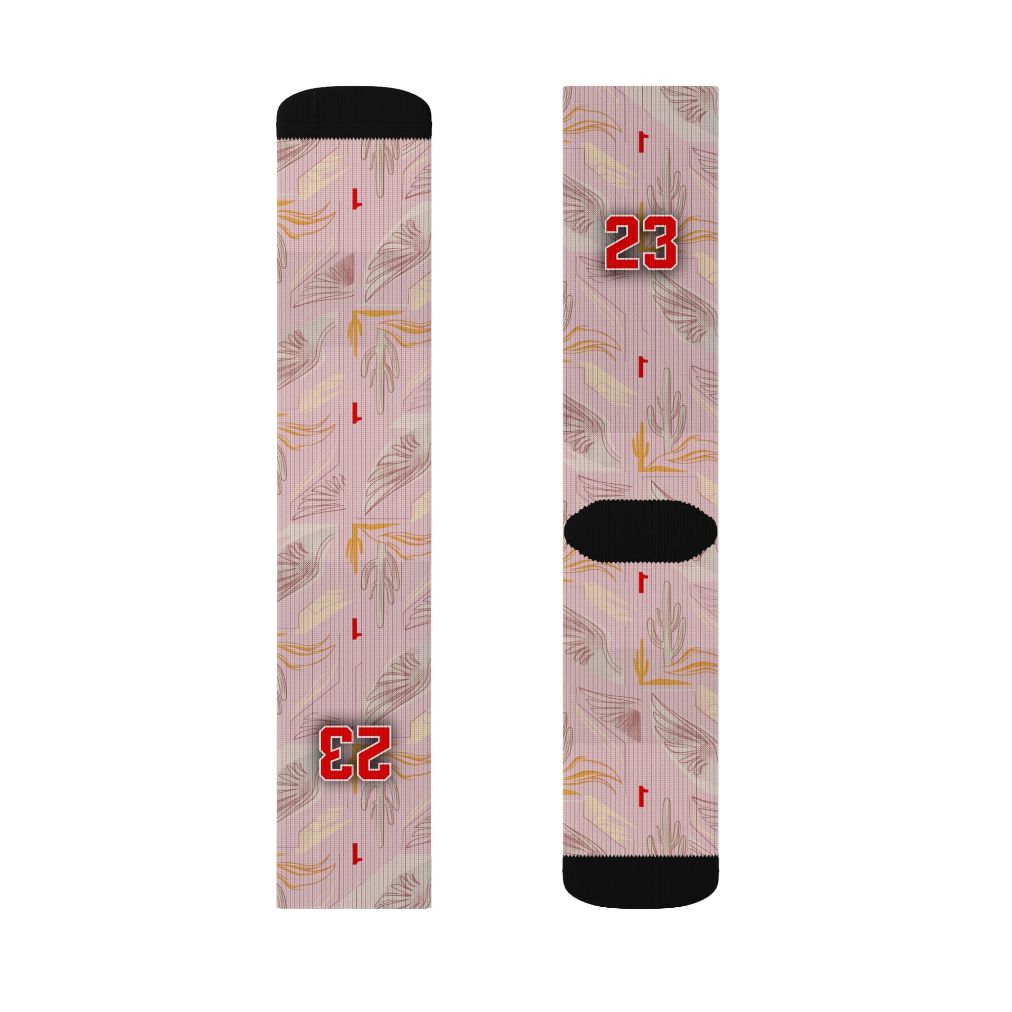 Matching Socks for Travis Scott x Jordan 1 Retro Low OG Sail Tropical Pink Inspired Design