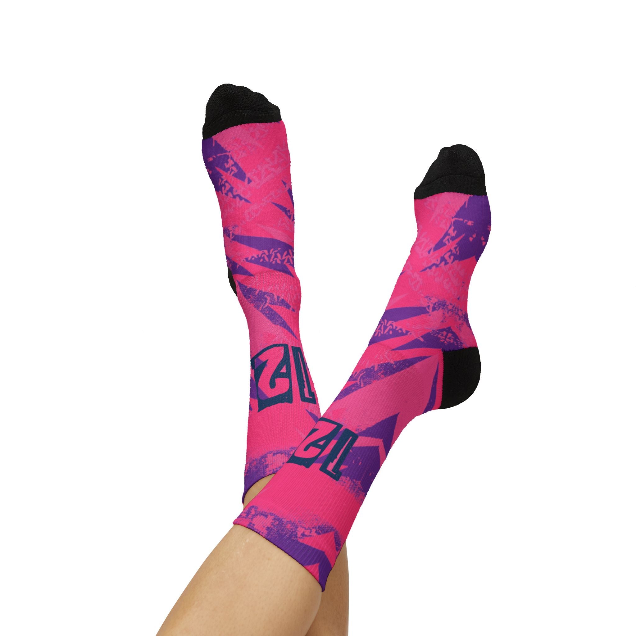 Socks to match Ja 3 Price of Admission Matching Crew Socks | Memphis Basketball Pink Graffiti Streetwear