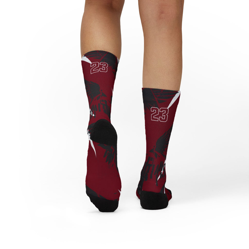 Jordan 1 Retro Low OG Banned 2026 matching Crew Socks | Crimson Red Basketball Streetwear
