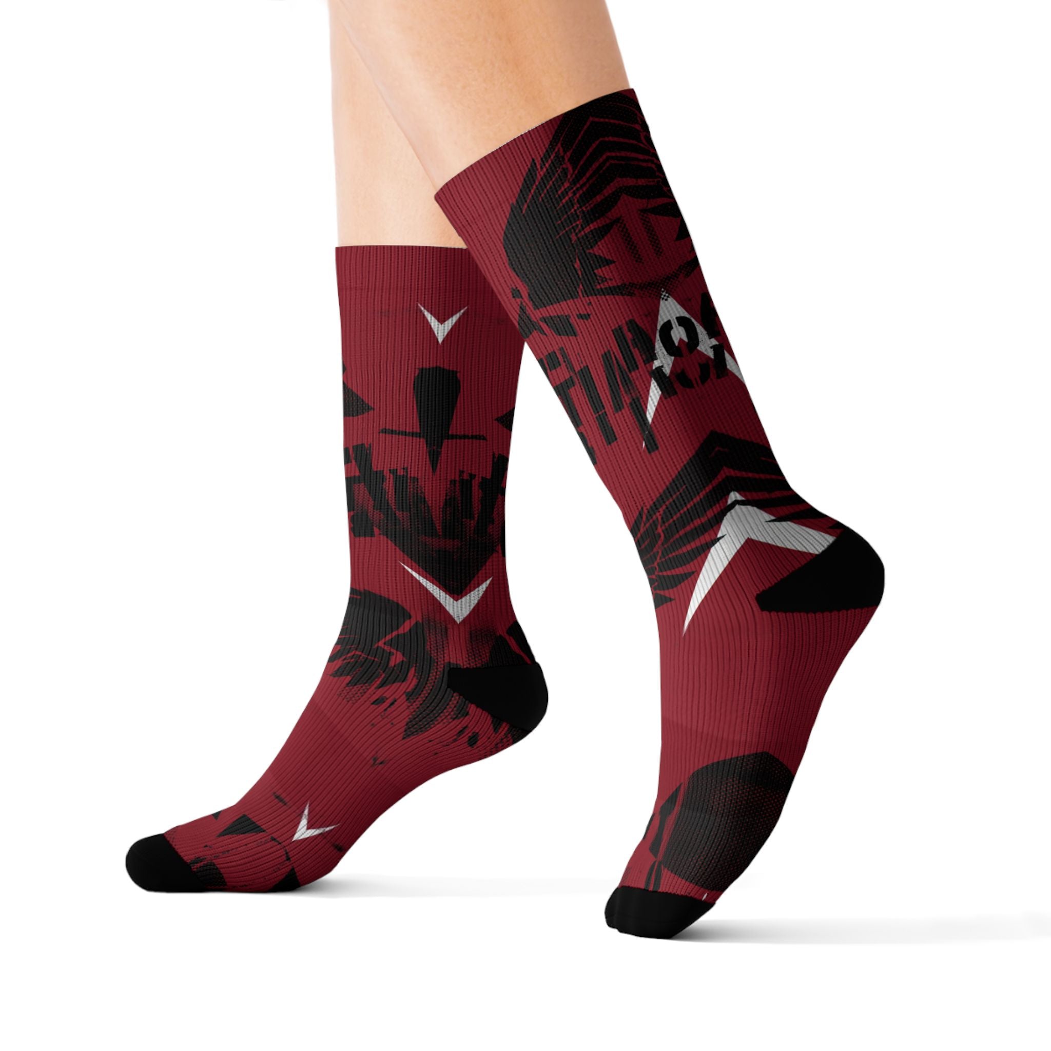 Jordan 1 Retro Low OG Banned 2026 matching Crew Socks | Crimson Red Basketball Streetwear