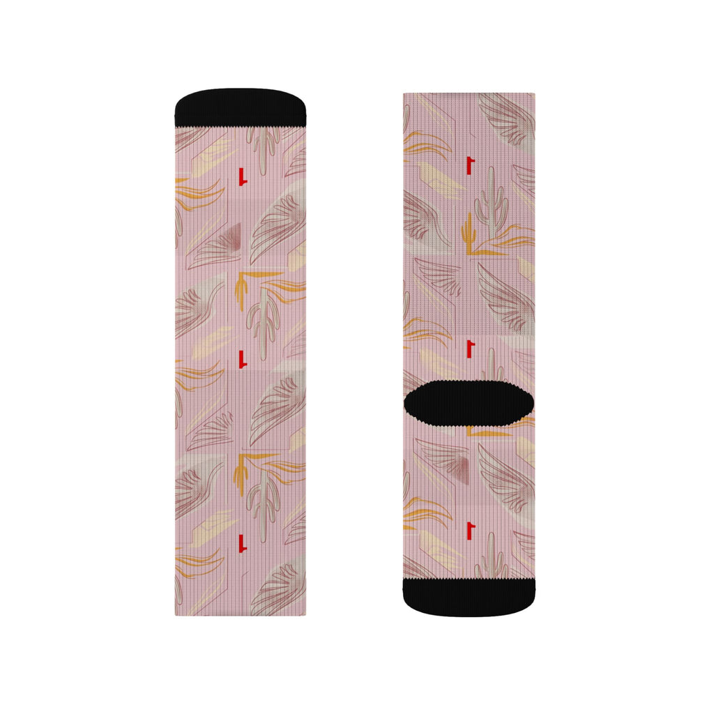 Matching Socks for Travis Scott x Jordan 1 Retro Low OG Sail Tropical Pink Inspired Design
