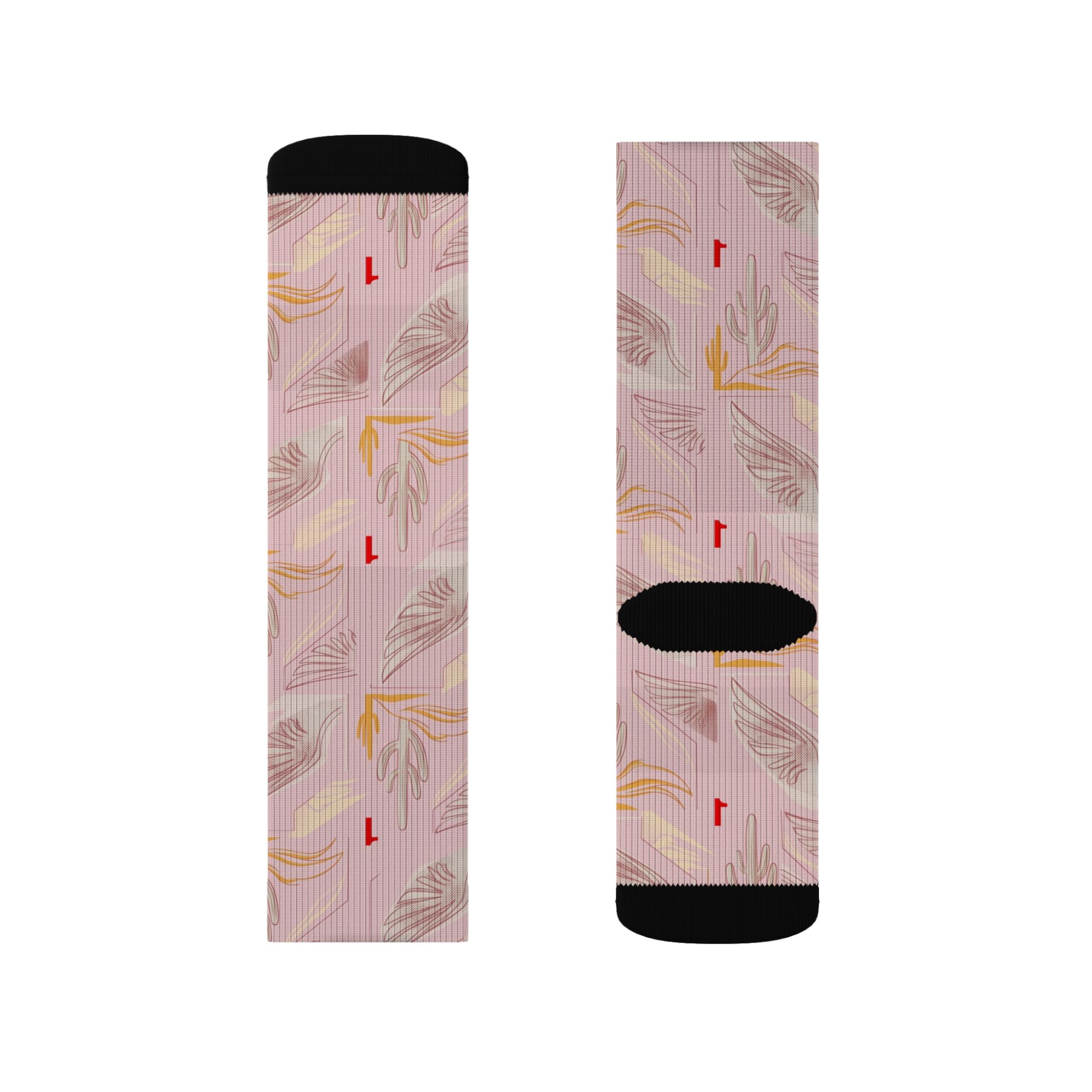 Matching Socks for Travis Scott x Jordan 1 Retro Low OG Sail Tropical Pink Inspired Design