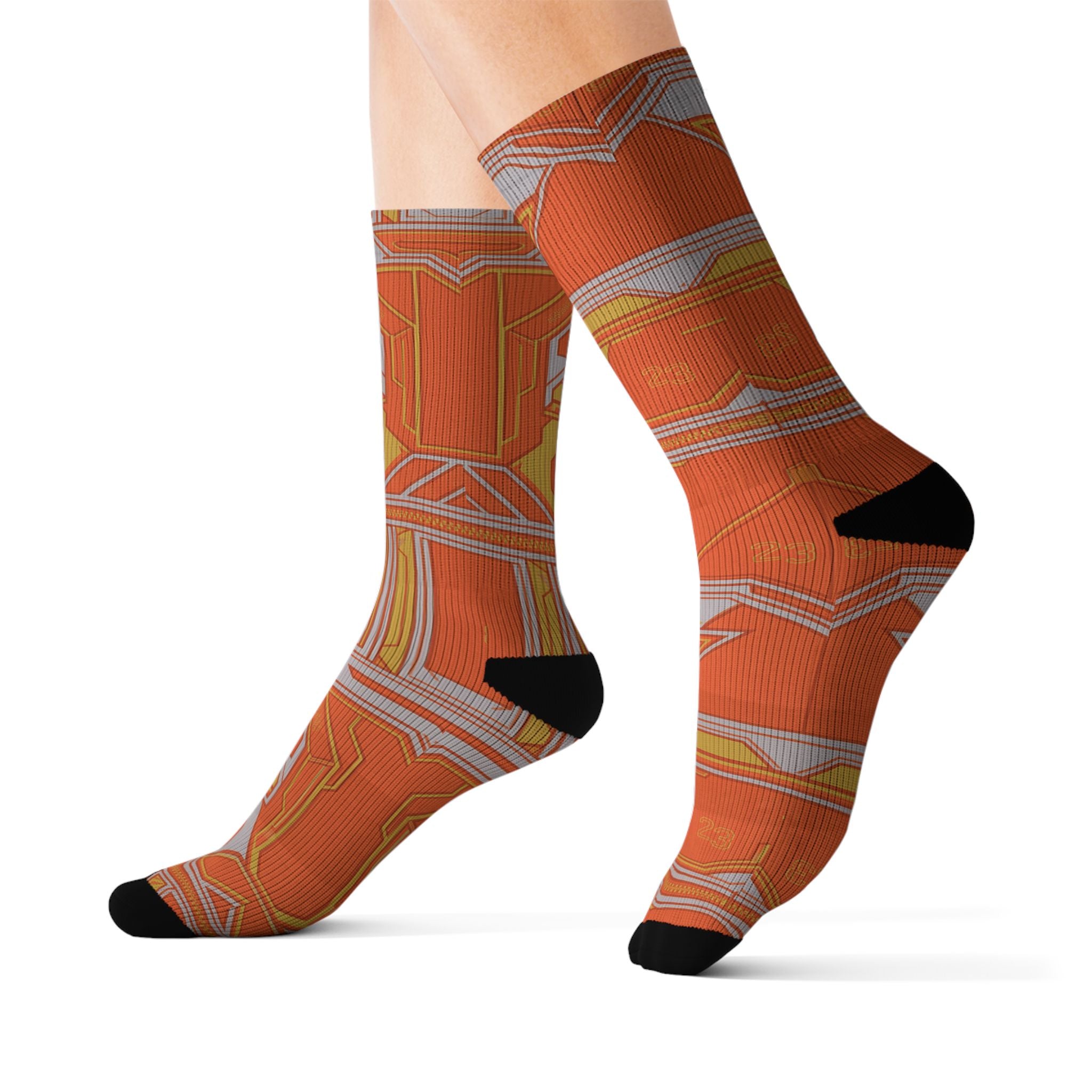 Socks to Match LB 23 Shoe Bag Matching Crew Socks | Premium Orange Equipment Basketball Streetwear