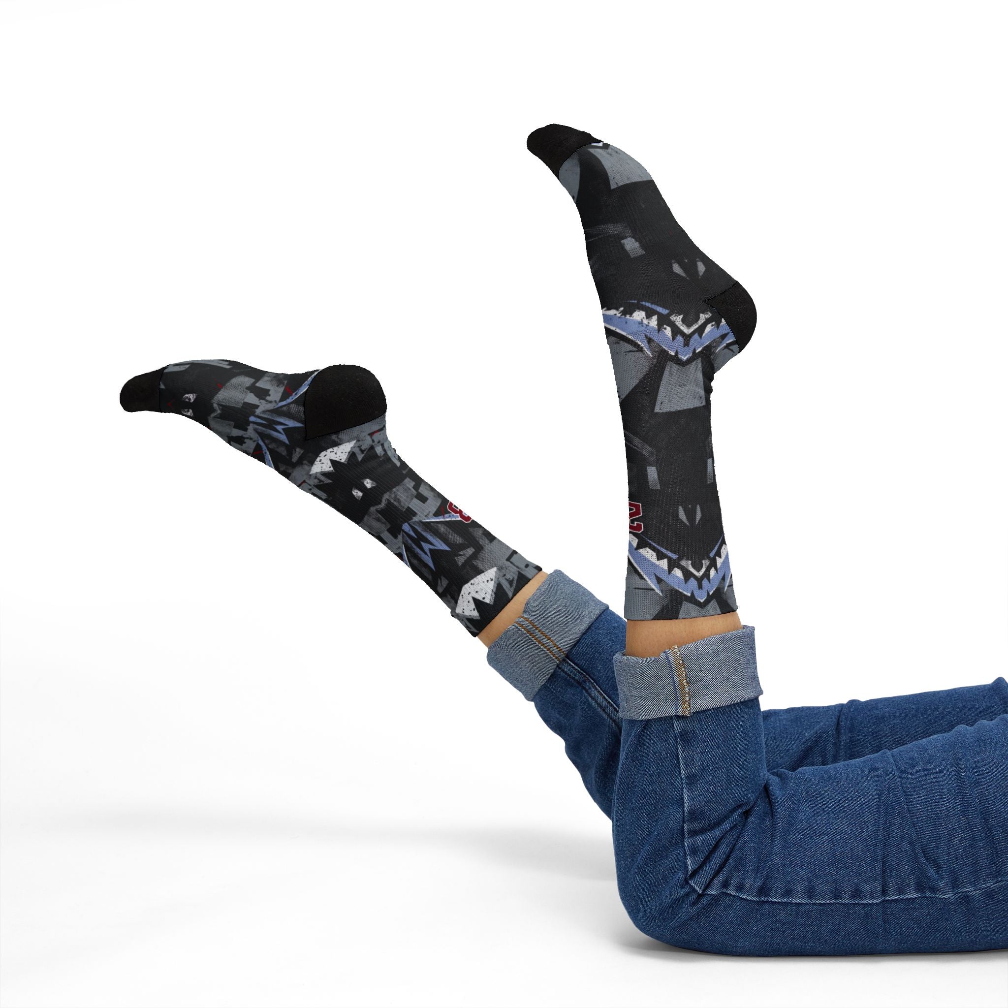 Jordan 5 Retro OG Black Metallic Reimagined matching Crew Socks | Fighter Jet Aviation Streetwear