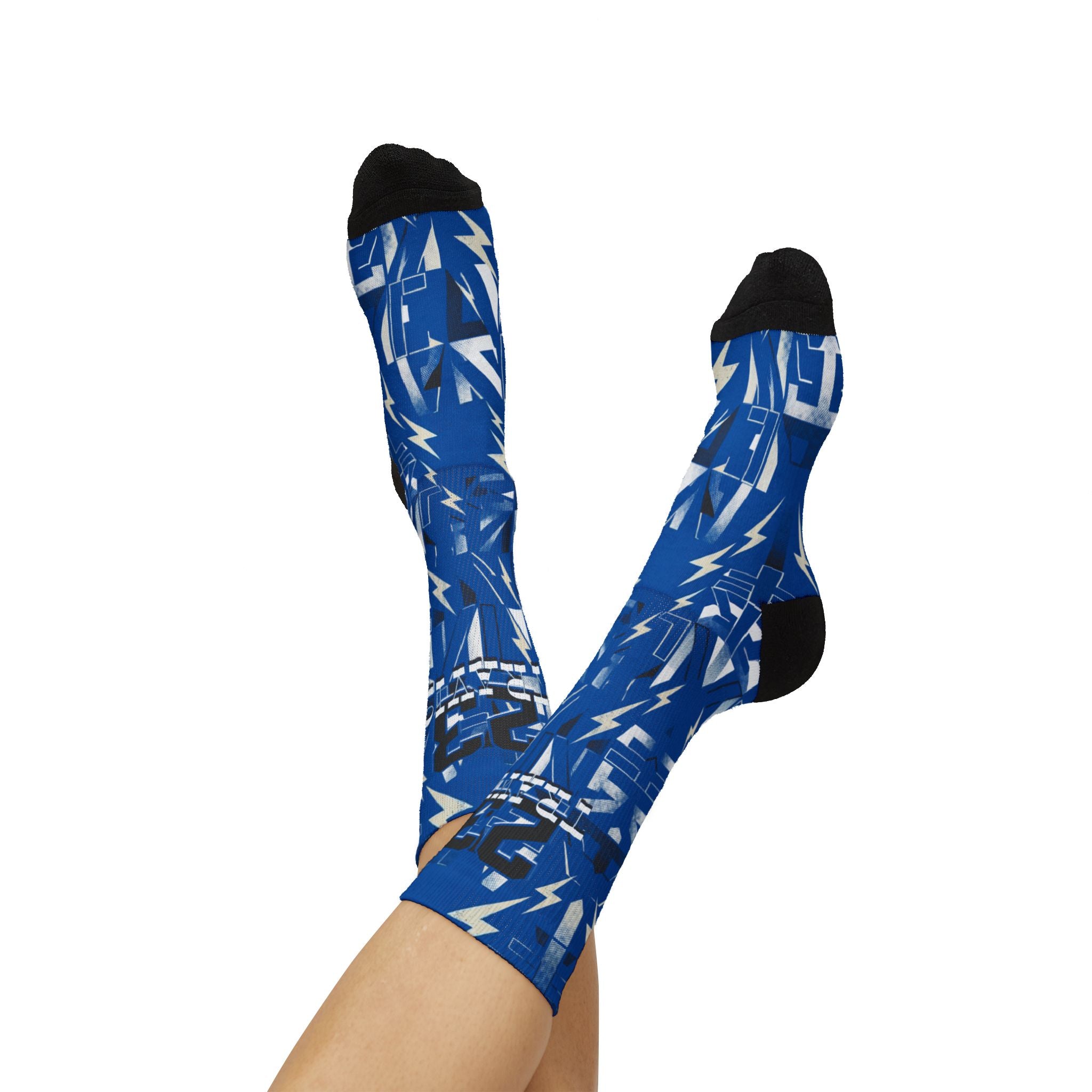 Matching Socks for Fragment Design x Travis Scott Jordan 1 Low OG Sail Military Blue Inspired Design