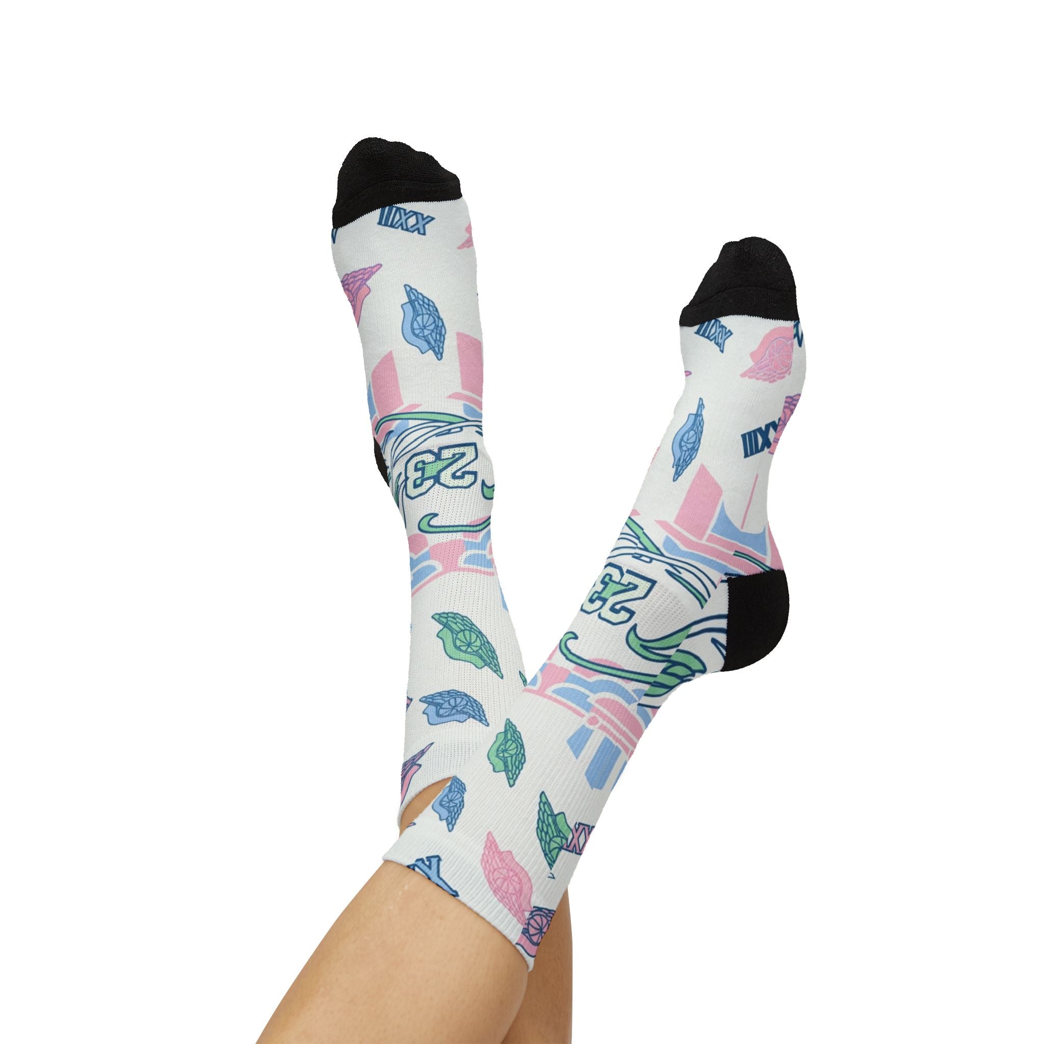 Socks to match Jordan 4 Valentines's Day GS Pink Valentine Inspired Crew Socks  Romantic Sneaker Matching Sock  Soft Girl Streetwear Gift