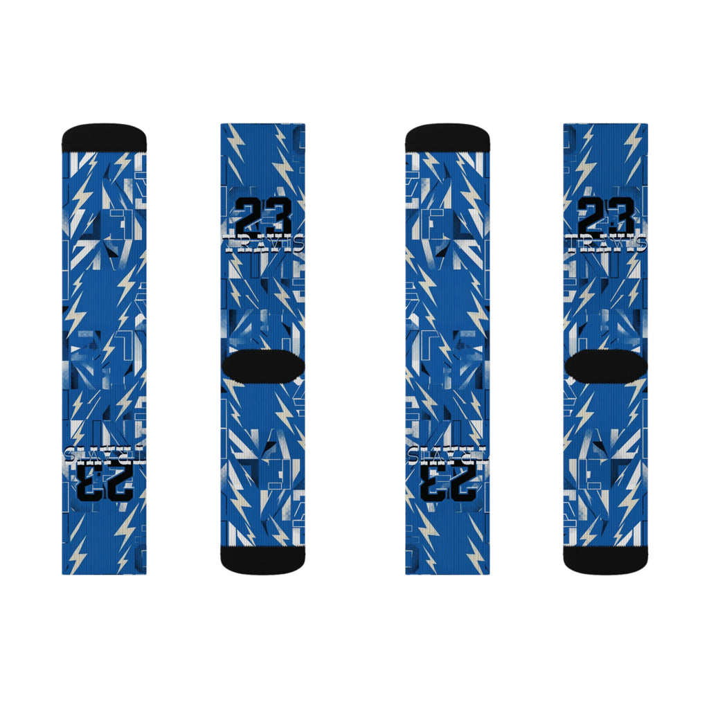 Matching Socks for Fragment Design x Travis Scott Jordan 1 Low OG Sail Military Blue Inspired Design
