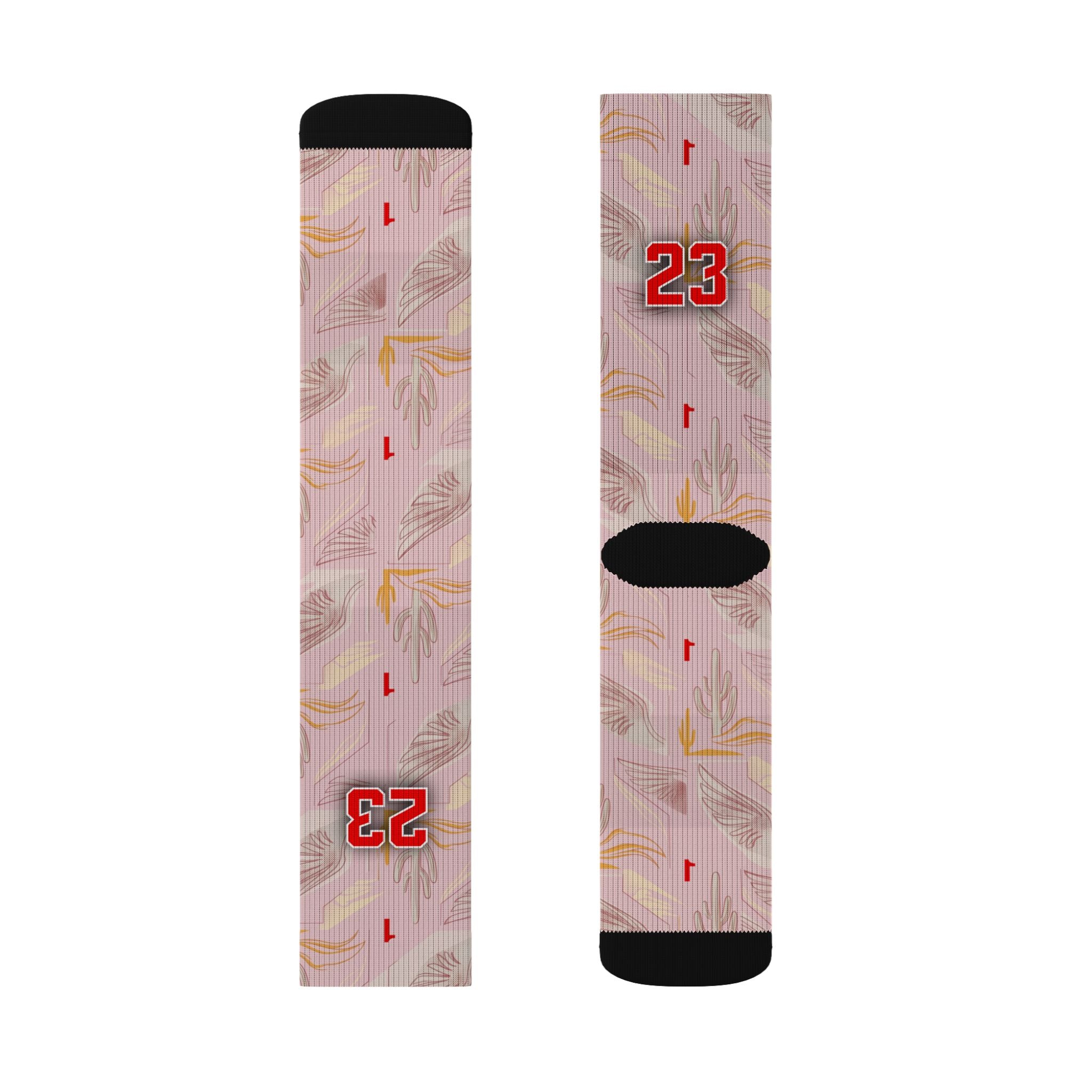 Matching Socks for Travis Scott x Jordan 1 Retro Low OG Sail Tropical Pink Inspired Design