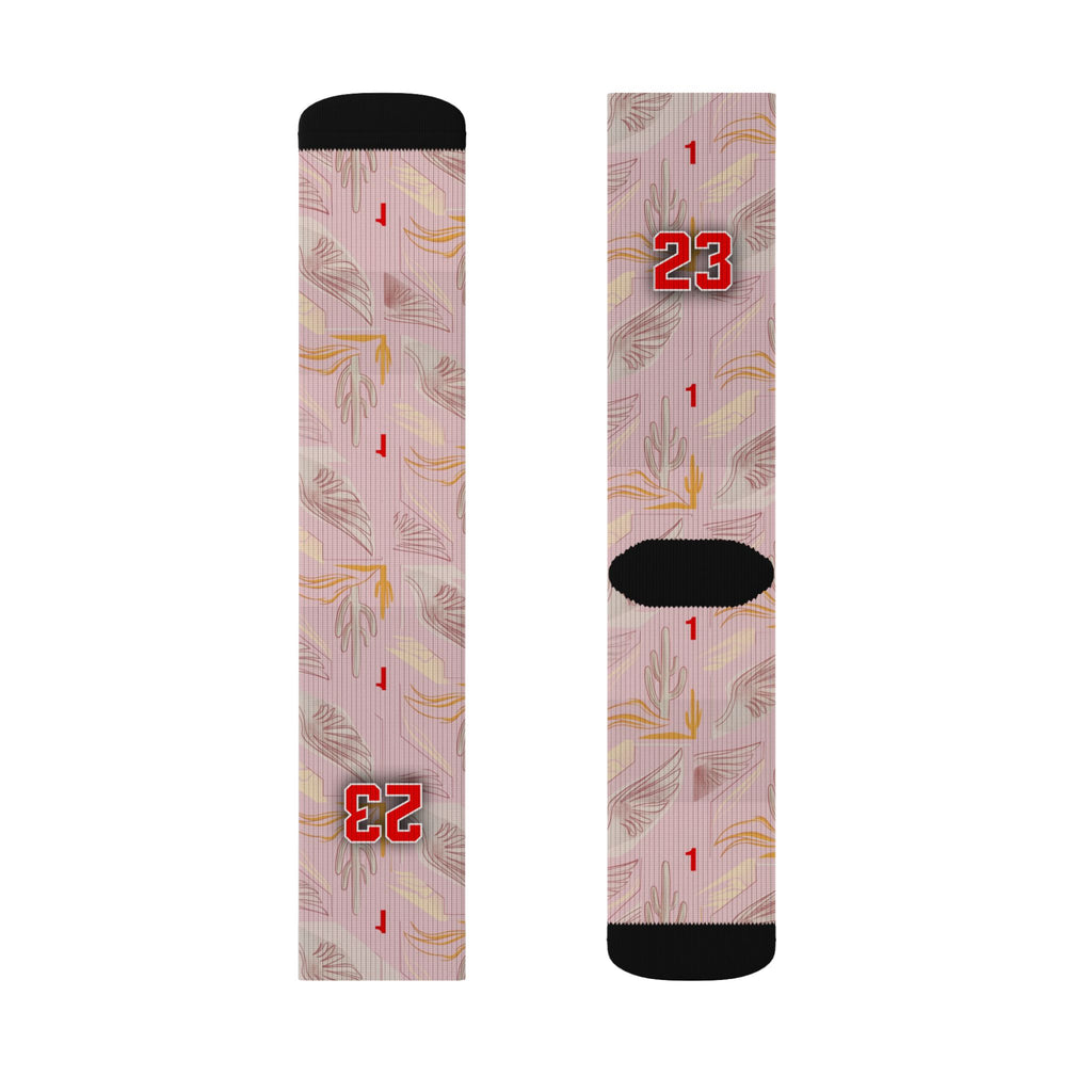 Matching Socks for Travis Scott x Jordan 1 Retro Low OG Sail Tropical Pink Inspired Design