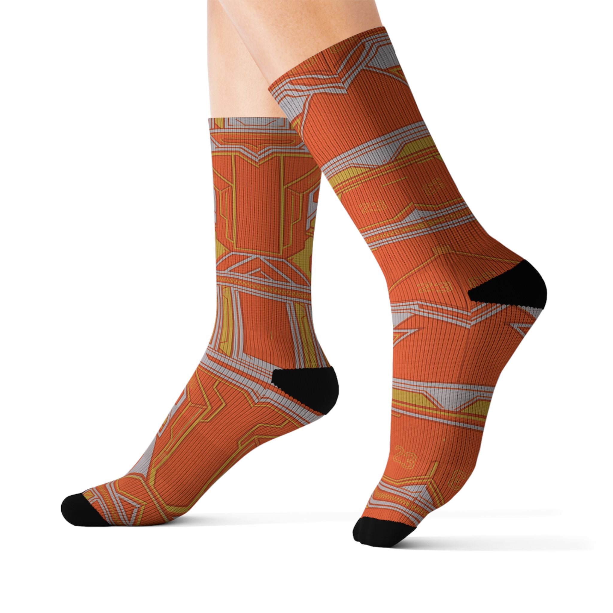 Socks to Match LB 23 Shoe Bag Matching Crew Socks | Premium Orange Equipment Basketball Streetwear