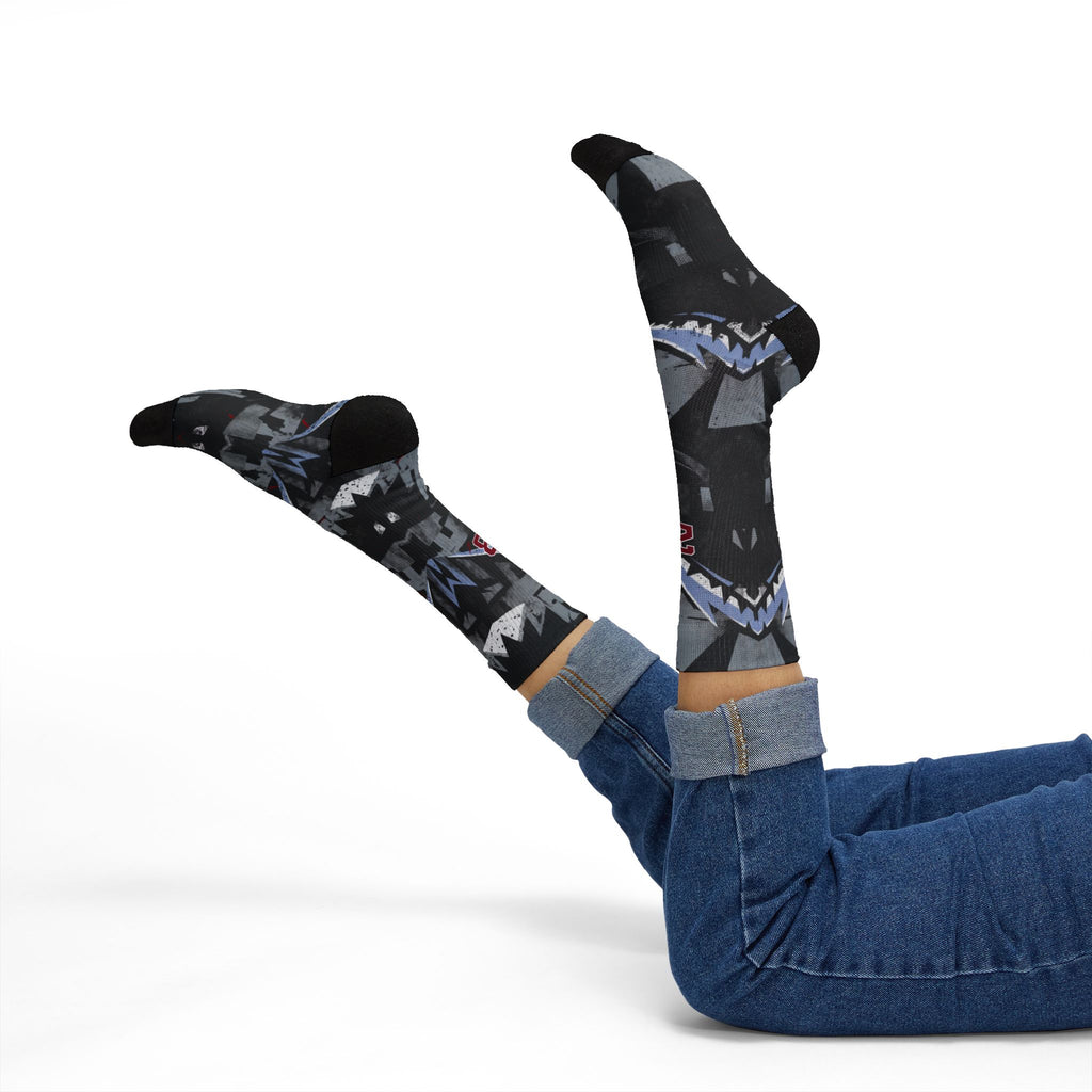 Jordan 5 Retro OG Black Metallic Reimagined matching Crew Socks | Fighter Jet Aviation Streetwear