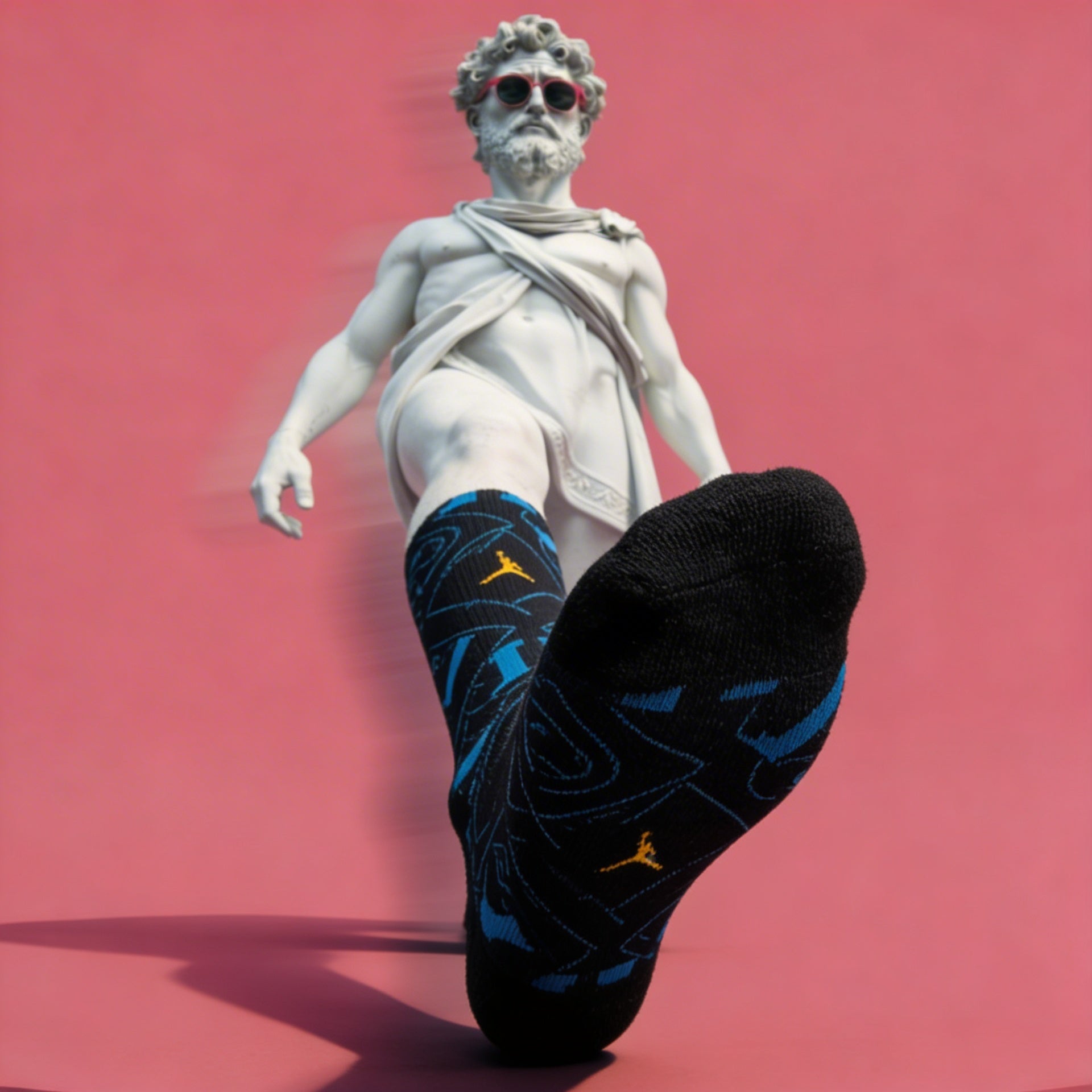 Gamma blue and black sublimation socks made to match Jordan 11 sneakers - My Matching Socks
