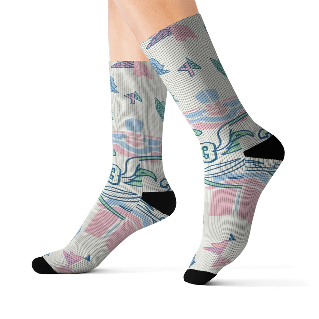 Air Jordan 4 Valentines's Day GS Pink Valentine Inspired Crew Socks  Romantic Sneaker Matching Sock  Soft Girl Streetwear Gift
