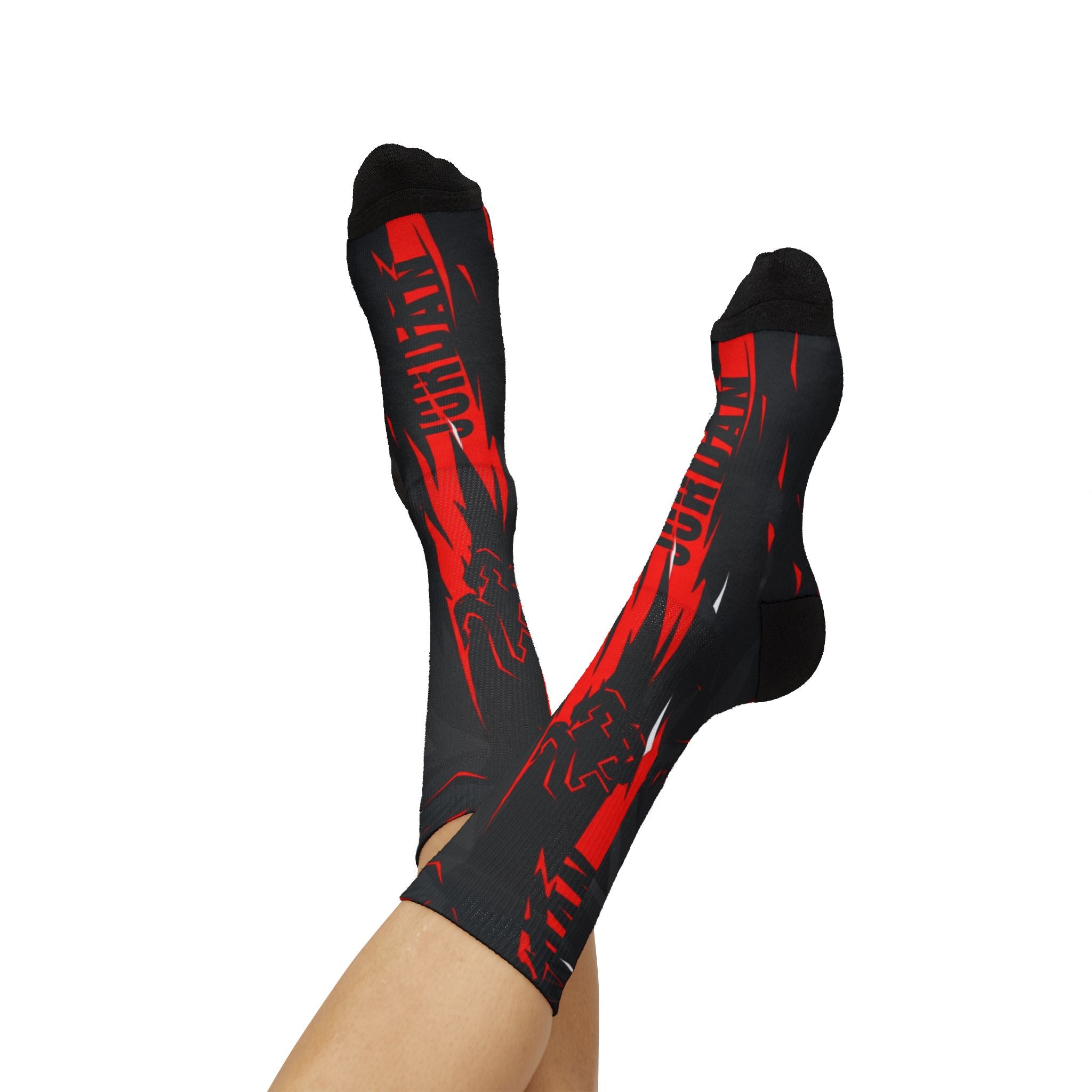 Nike Air Jordan 6 Infrared Salesman inspired matching socks | Sublimation Pattern Athletic Crew Socks