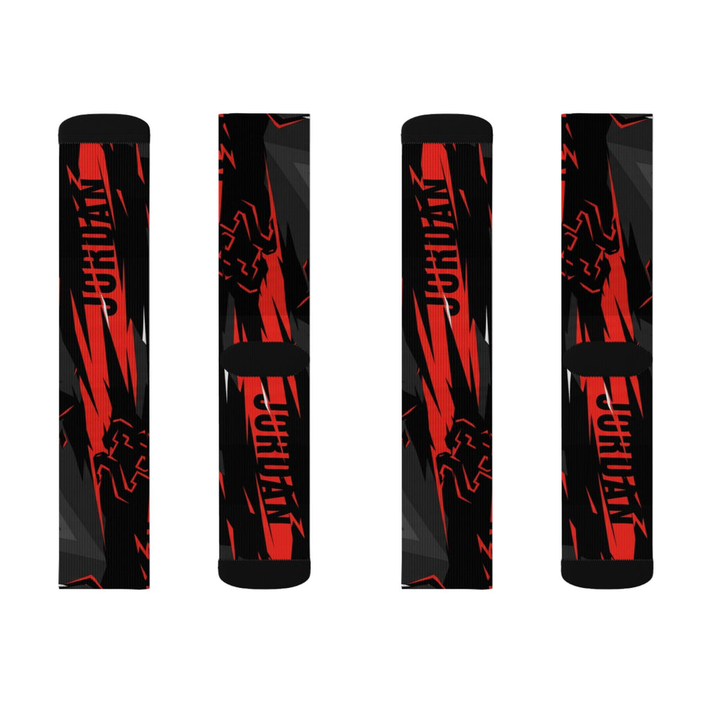 Nike Air Jordan 6 Infrared Salesman inspired matching socks | Sublimation Pattern Athletic Crew Socks