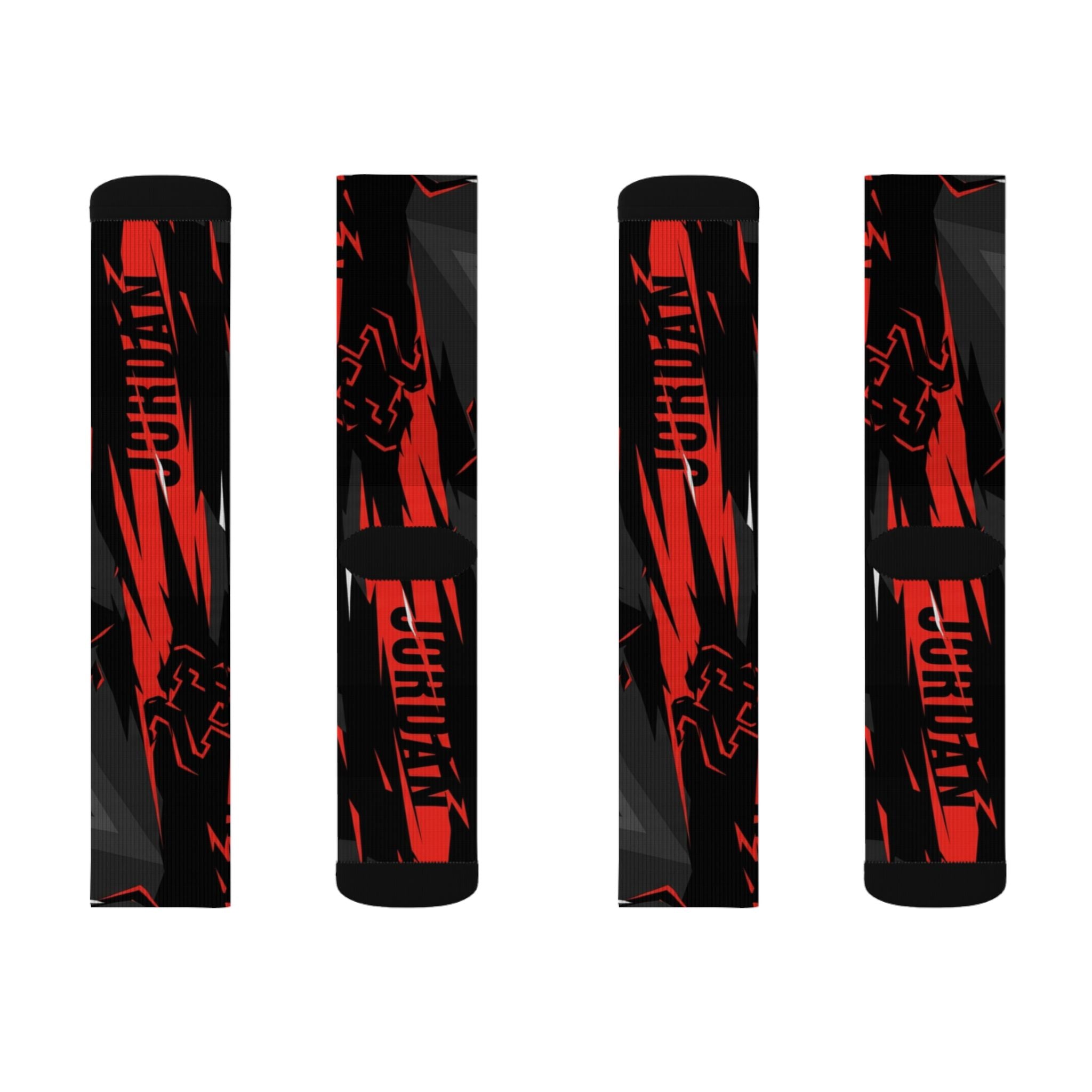 Nike Air Jordan 6 Infrared Salesman inspired matching socks | Sublimation Pattern Athletic Crew Socks