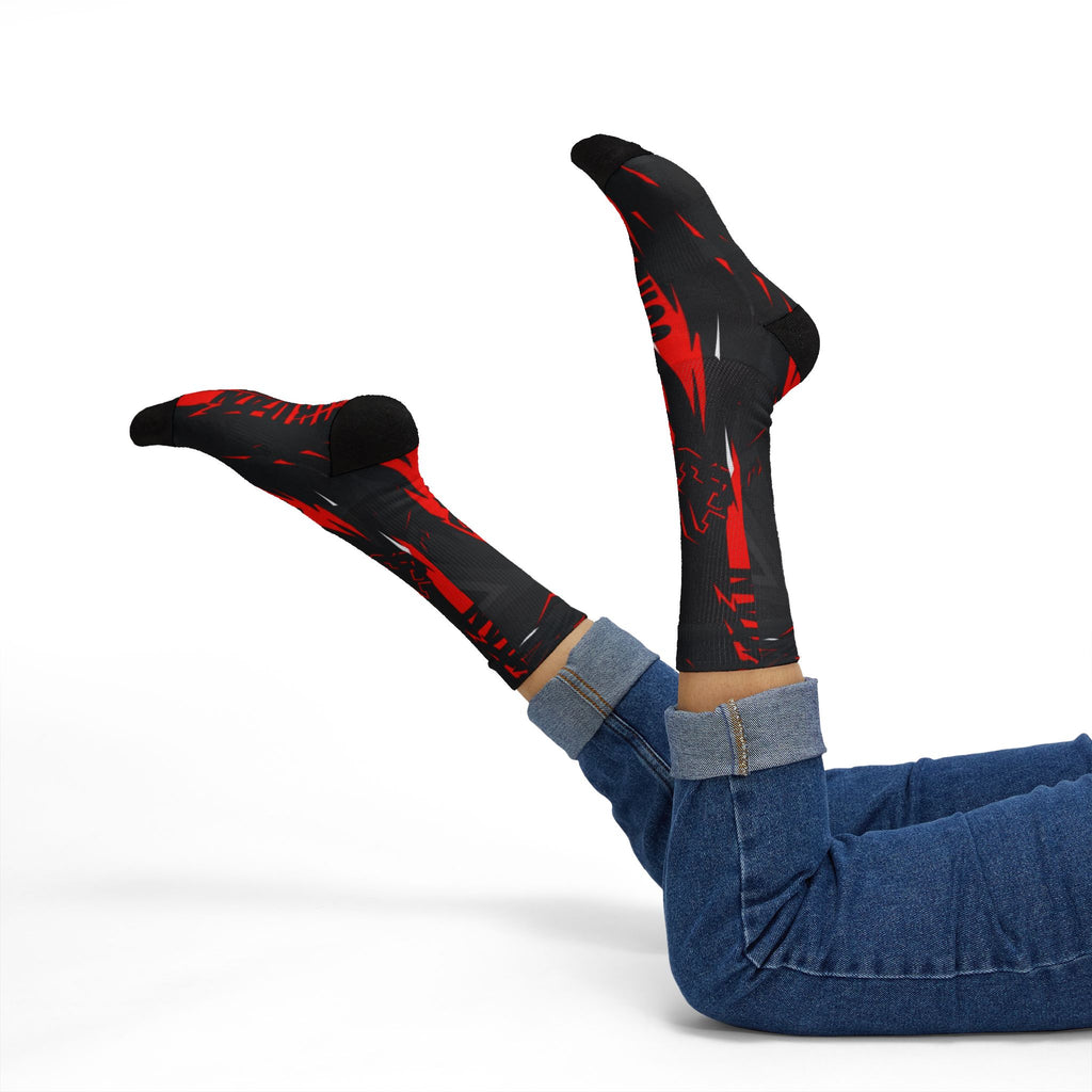 Nike Air Jordan 6 Infrared Salesman inspired matching socks | Sublimation Pattern Athletic Crew Socks