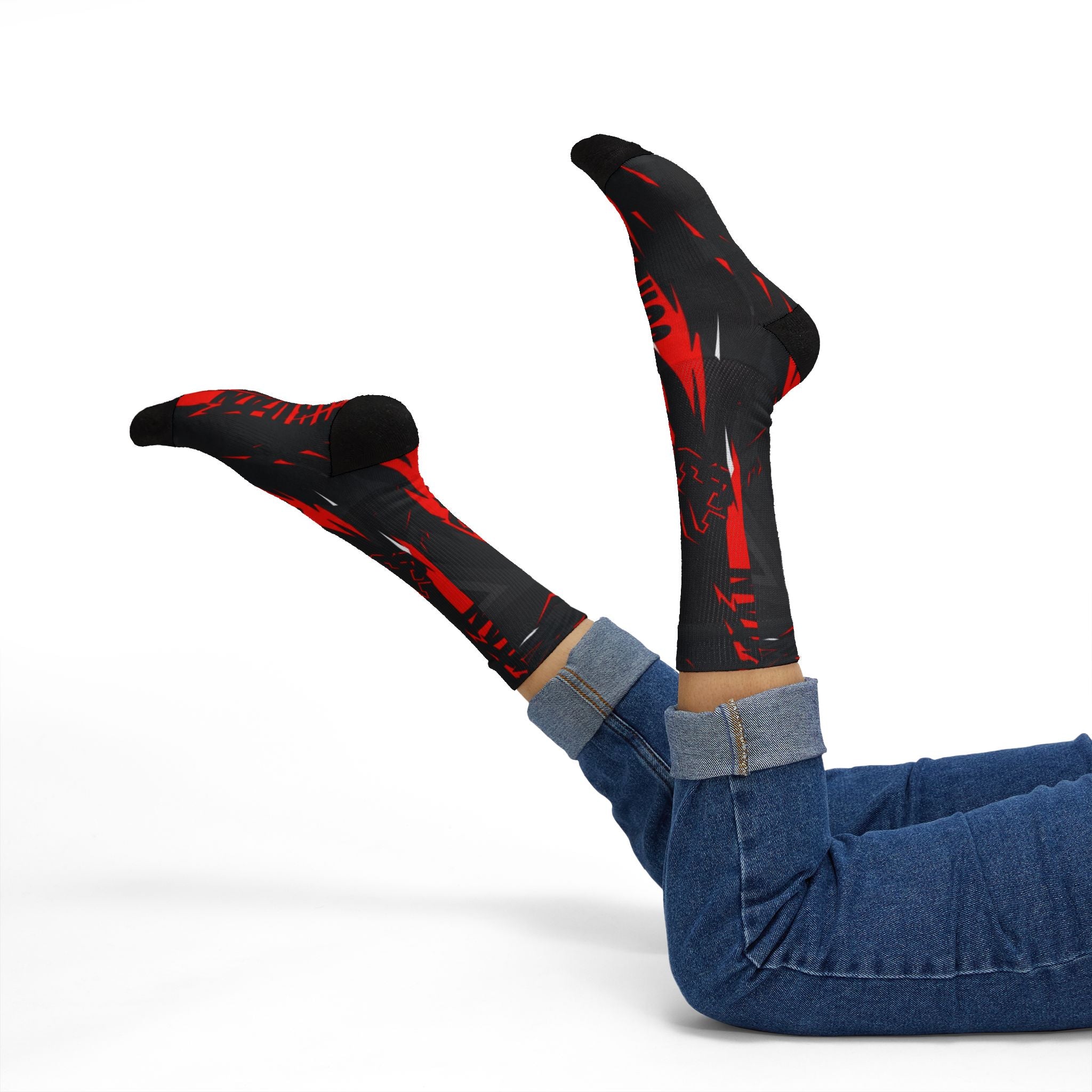 Nike Air Jordan 6 Infrared Salesman inspired matching socks | Sublimation Pattern Athletic Crew Socks