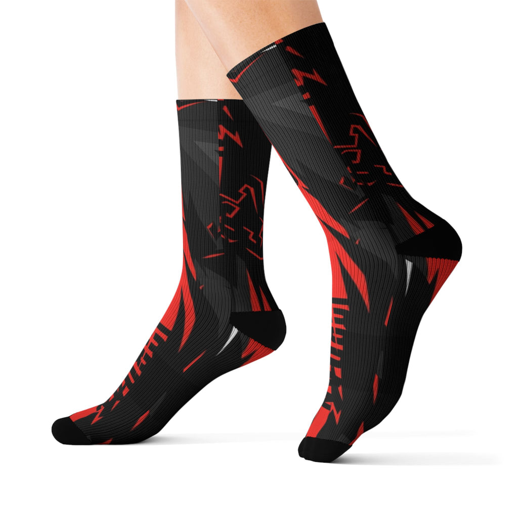 Nike Air Jordan 6 Infrared Salesman inspired matching socks | Sublimation Pattern Athletic Crew Socks