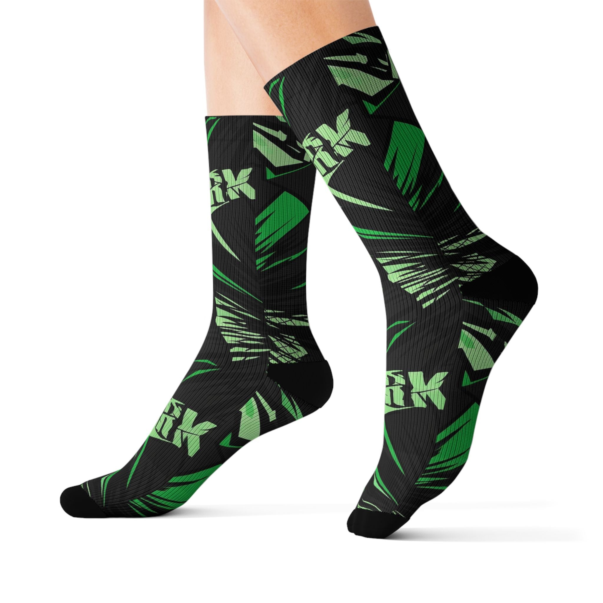 Travis Scott Jordan Jumpman Jack Green Spark matching Crew Socks | Electric Lime Streetwear Basketball Socks