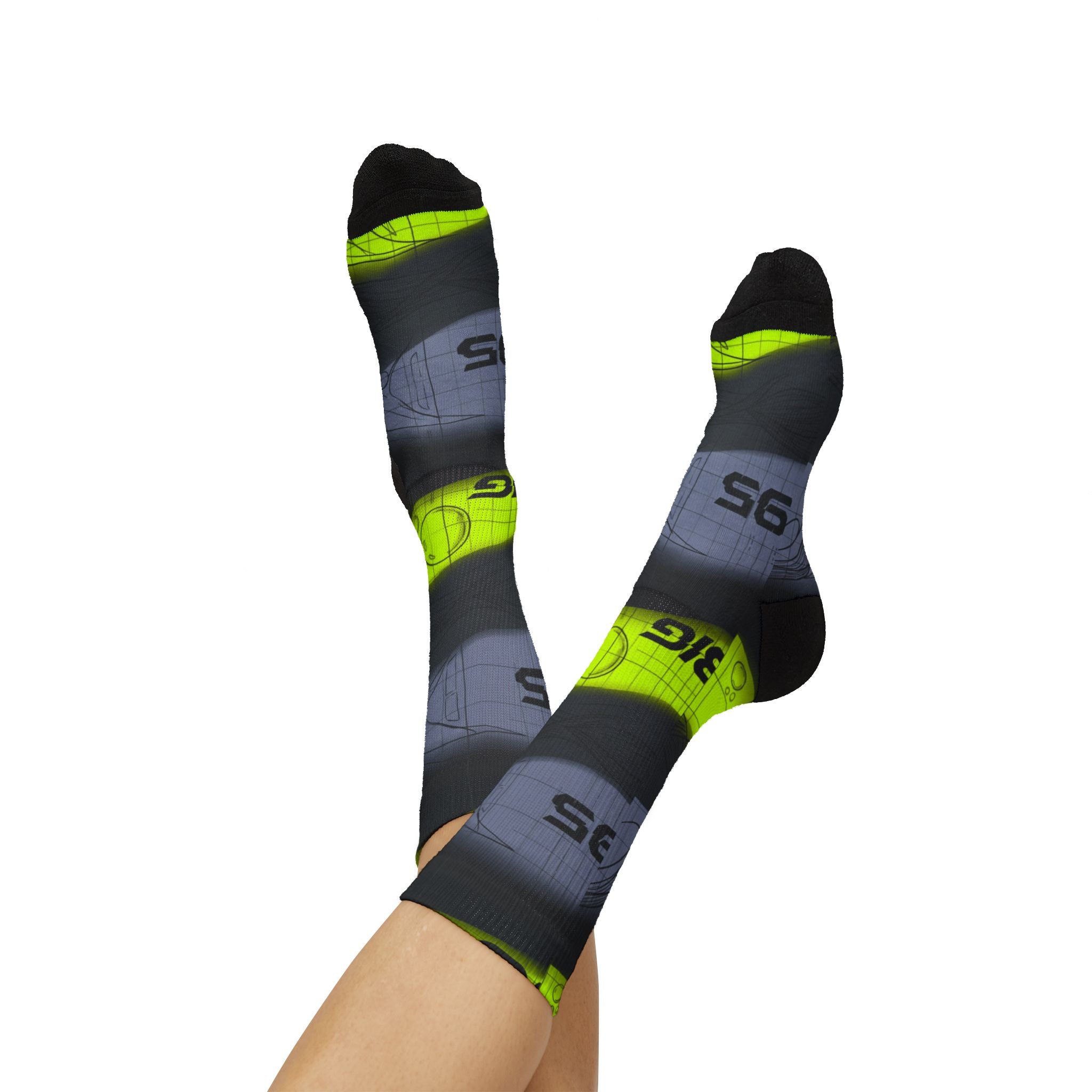 Air Max 95 OG Big Bubble Neon matching Crew Socks | 90s Tech Anatomical Industrial Black Grey Streetwear
