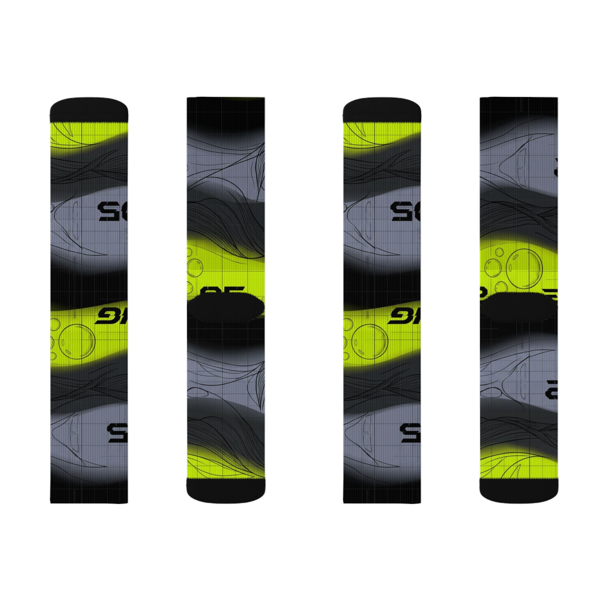 Air Max 95 OG Big Bubble Neon matching Crew Socks | 90s Tech Anatomical Industrial Black Grey Streetwear