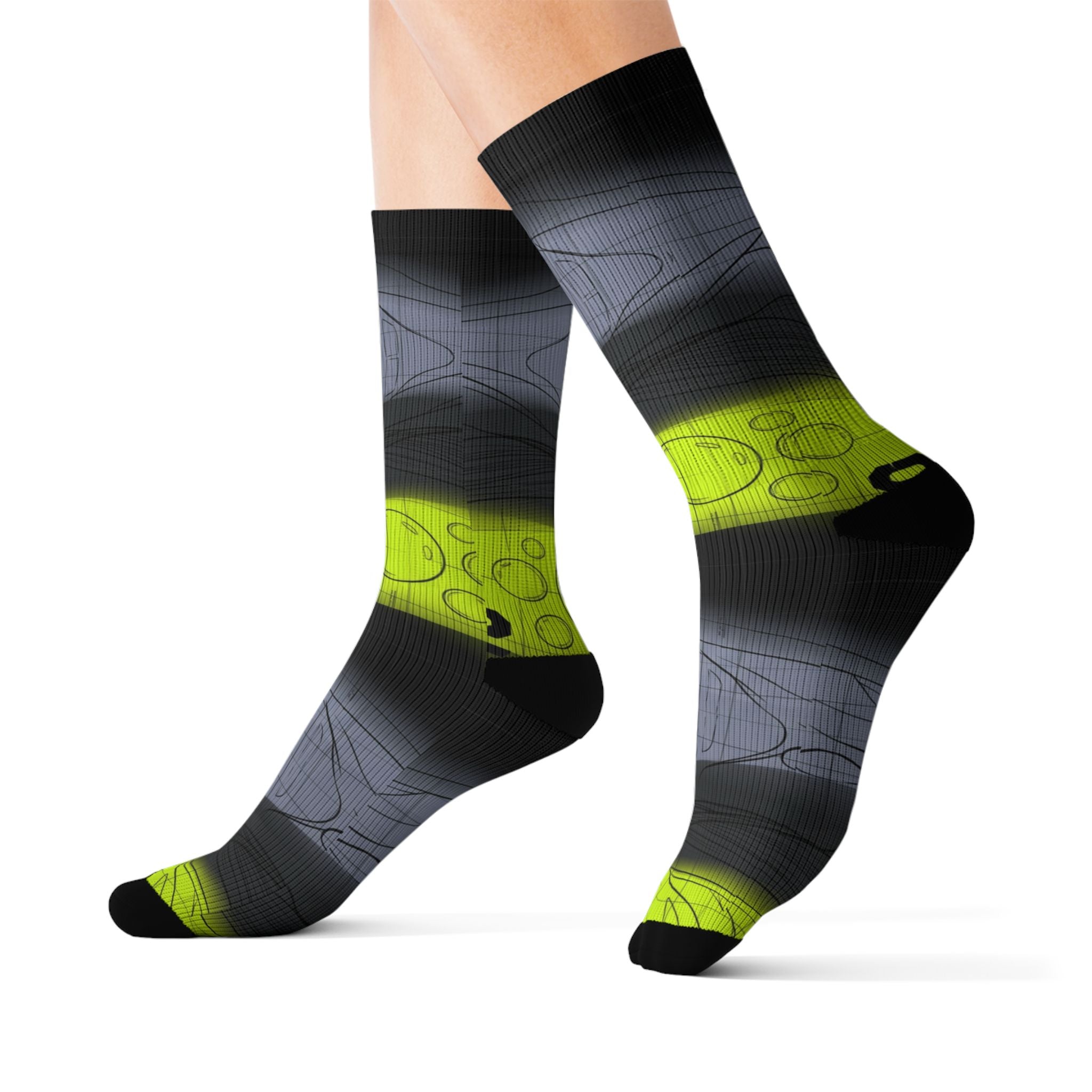 Air Max 95 OG Big Bubble Neon matching Crew Socks | 90s Tech Anatomical Industrial Black Grey Streetwear