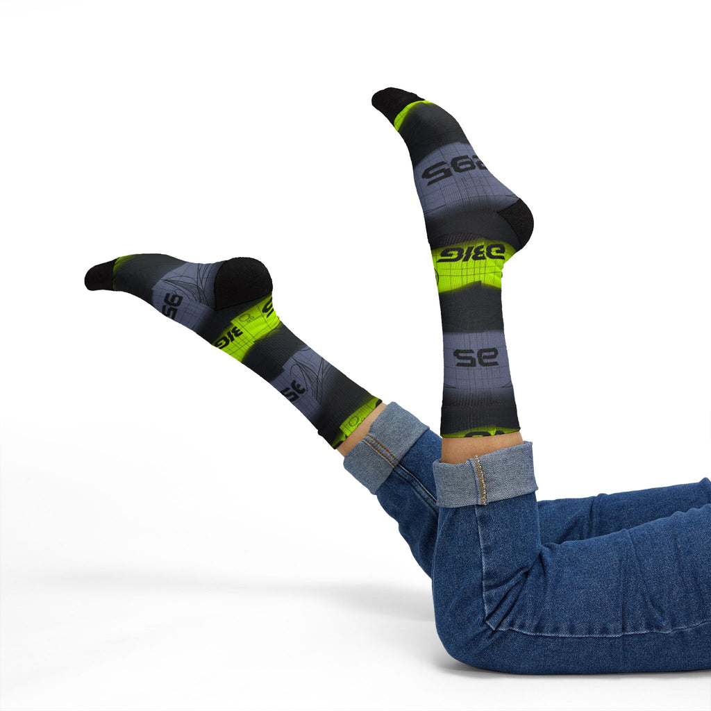 Air Max 95 OG Big Bubble Neon matching Crew Socks | 90s Tech Anatomical Industrial Black Grey Streetwear