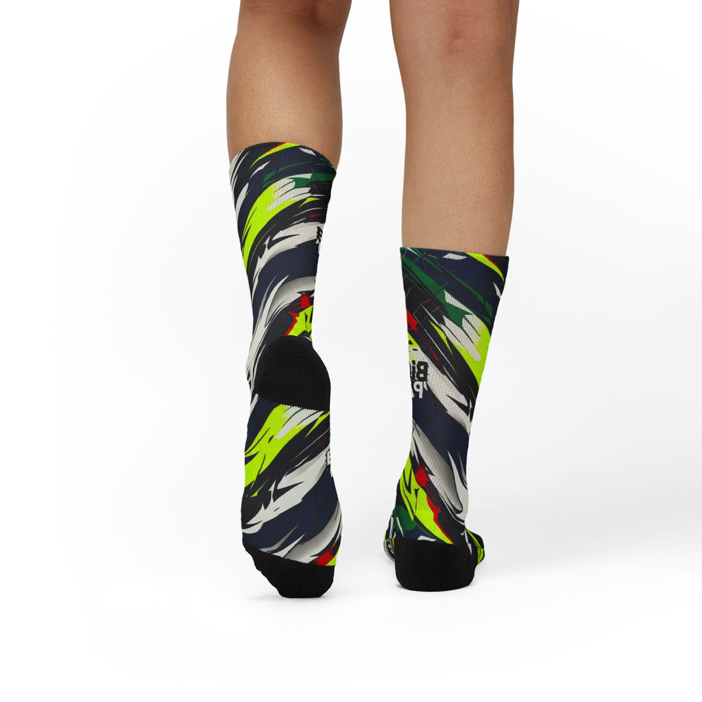 Air Max 95 OG 'Big Bubble - Paisley Neon' matching Crew Socks | 90s Tech Nostalgia Volt Black Streetwear