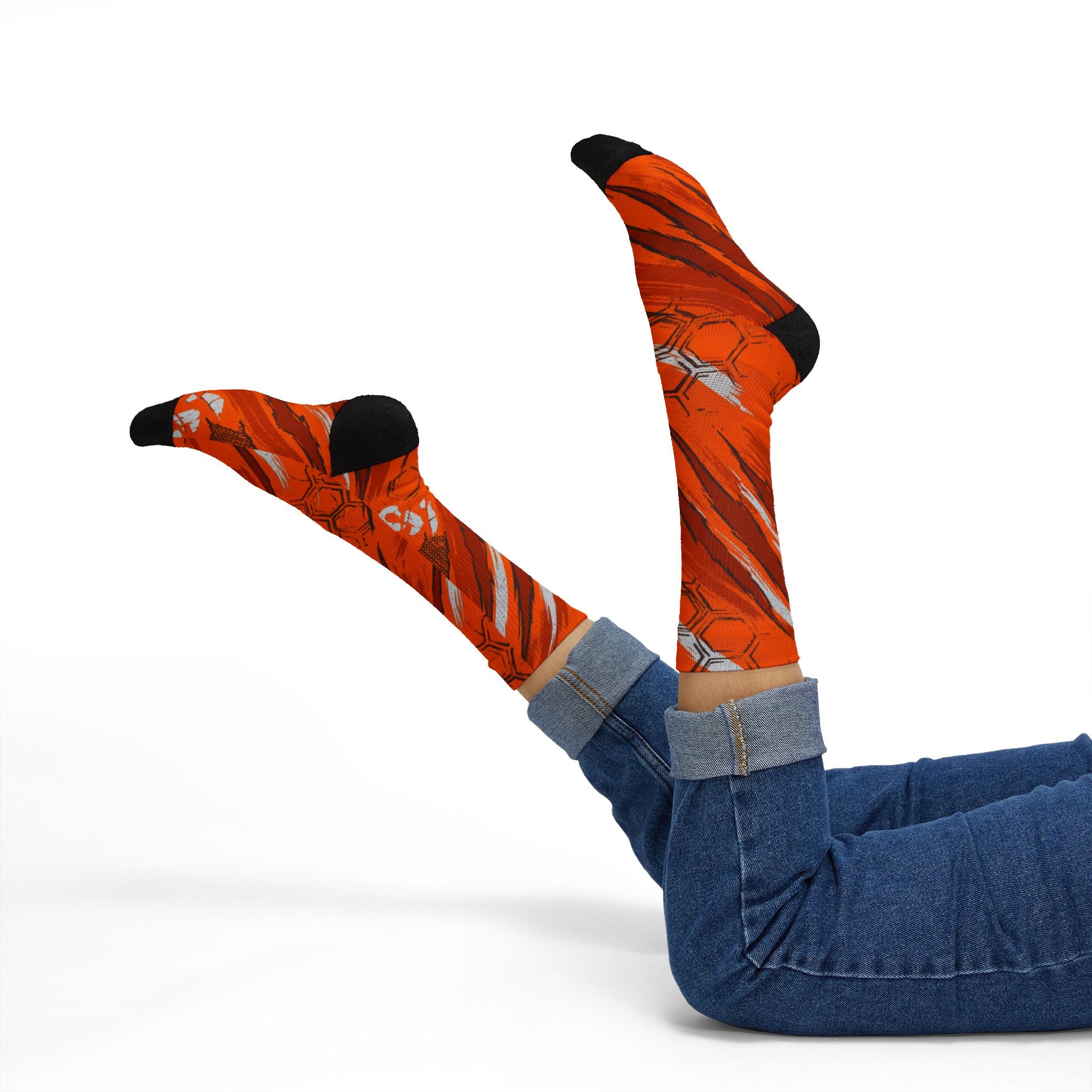 NOCTA x Hot Step 2 Total Orange matching Crew Socks | Drake Inspired Orange Tech Basketball Streetwear