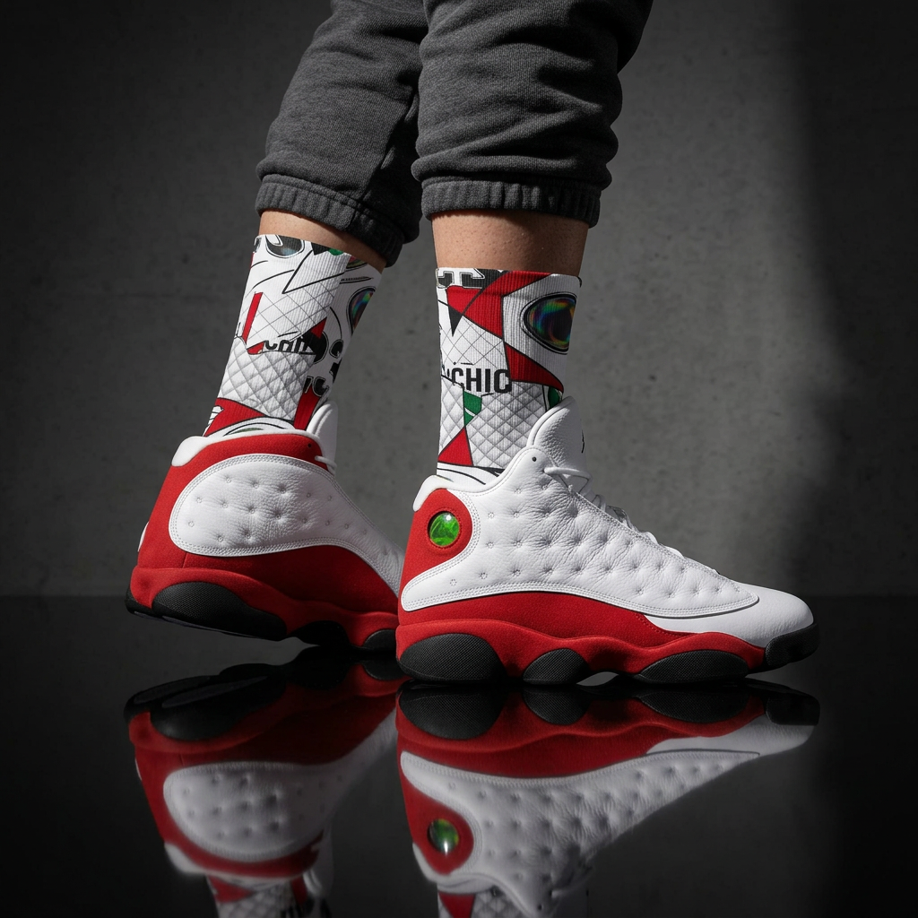 Jordan 13 Retro Chicago 2026 matching Crew Socks | Last Dance Championship Legacy Bulls Inspired Premium Basketball Streetwear