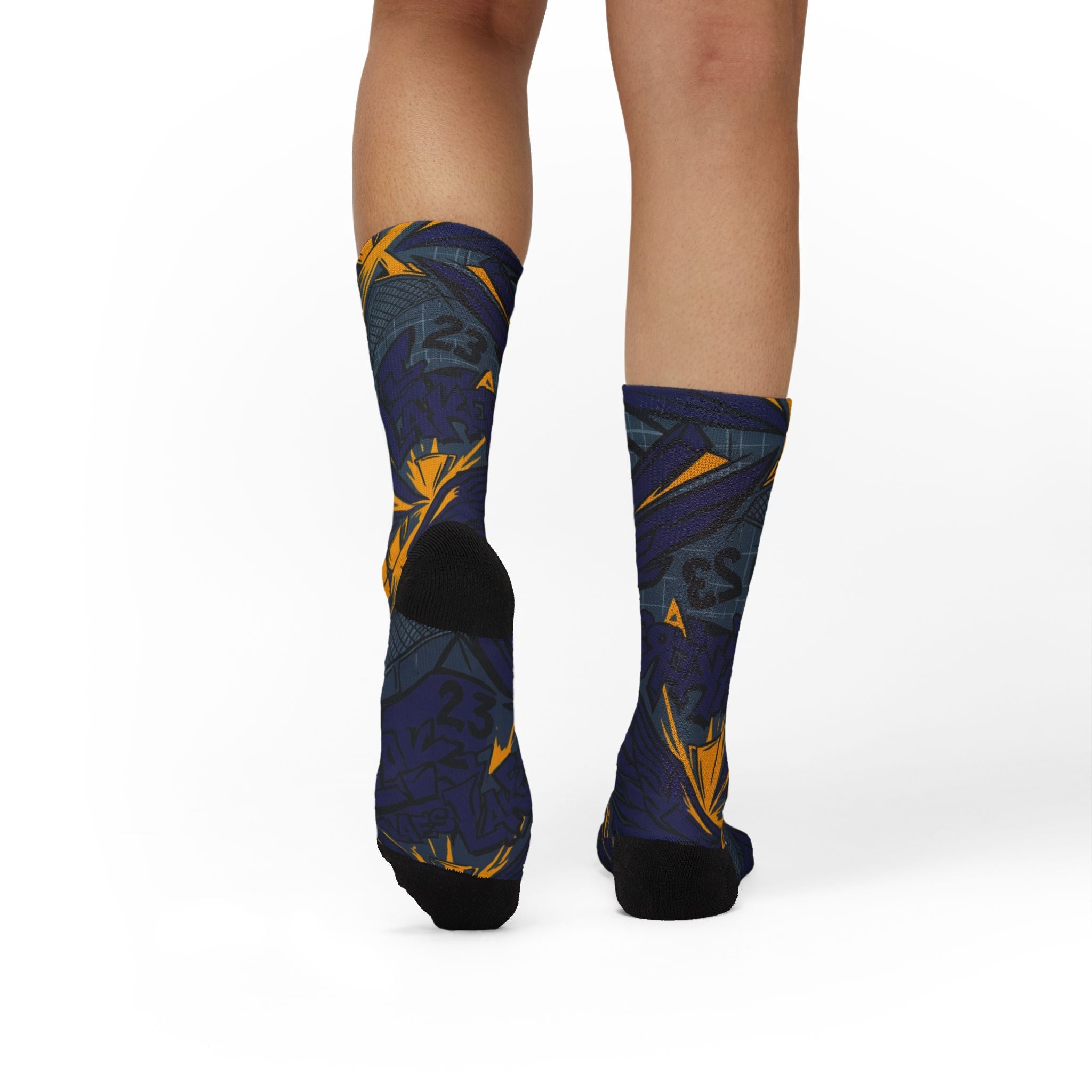 Jordan 4 Retro Lakers matching Crew Socks | Purple Gold Championship Streetwear Hoop Culture Gift