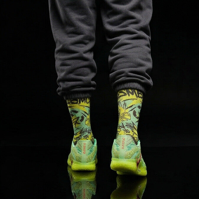 Ja 3 Zombie Matching Crew Socks | Toxic Horror Basketball Streetwear