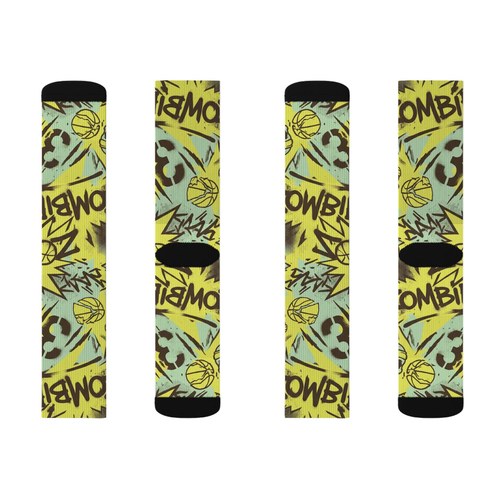 Ja 3 Zombie Matching Crew Socks | Toxic Horror Basketball Streetwear