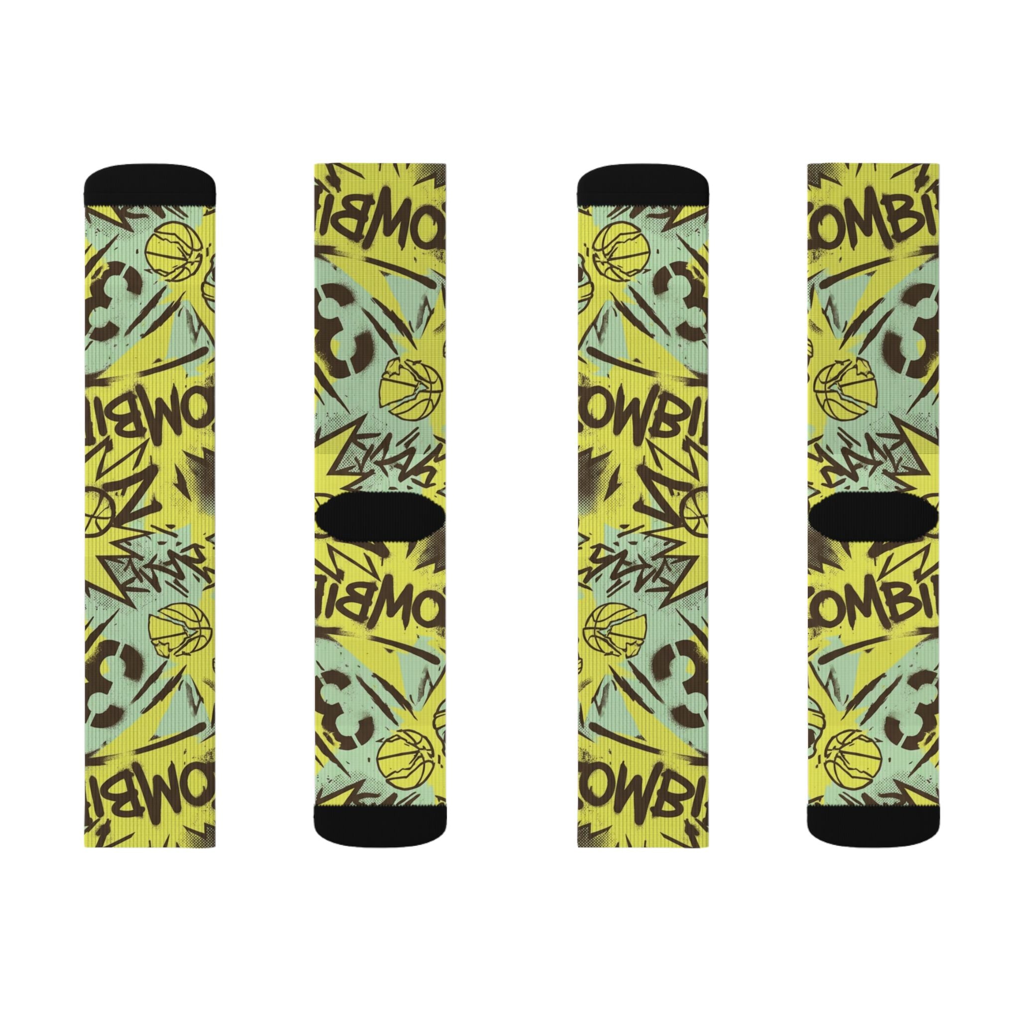 Ja 3 Zombie Matching Crew Socks | Toxic Horror Basketball Streetwear