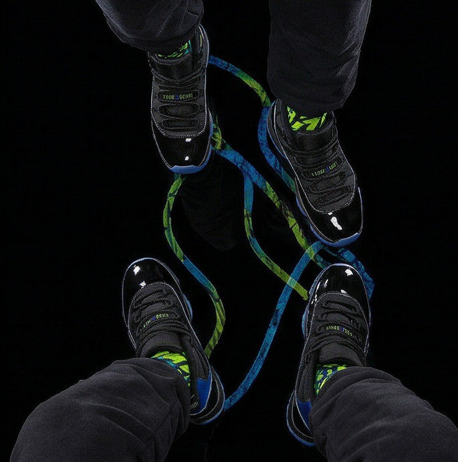 Nike Air Jordan 11 Gamma matching Crew Socks | Electric Blue Streetwear Basketball Collector Gift