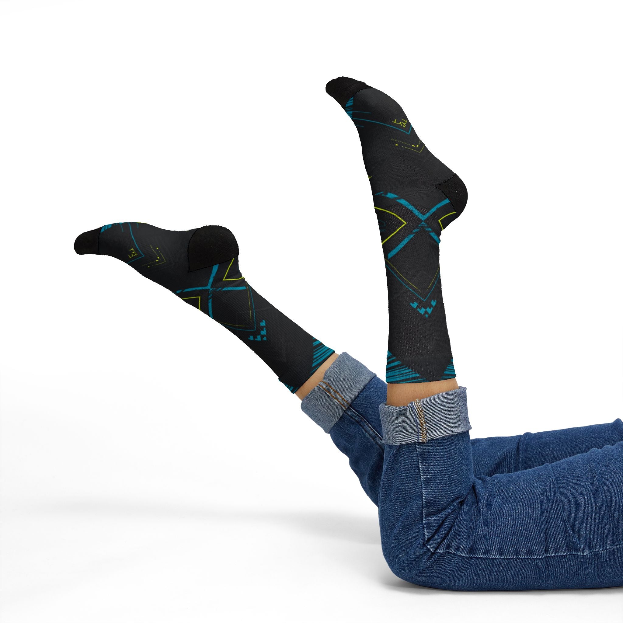 Nike Air Jordan 11 Gamma Matching Crew Socks | Electric Blue Streetwear Basketball Collector Gift