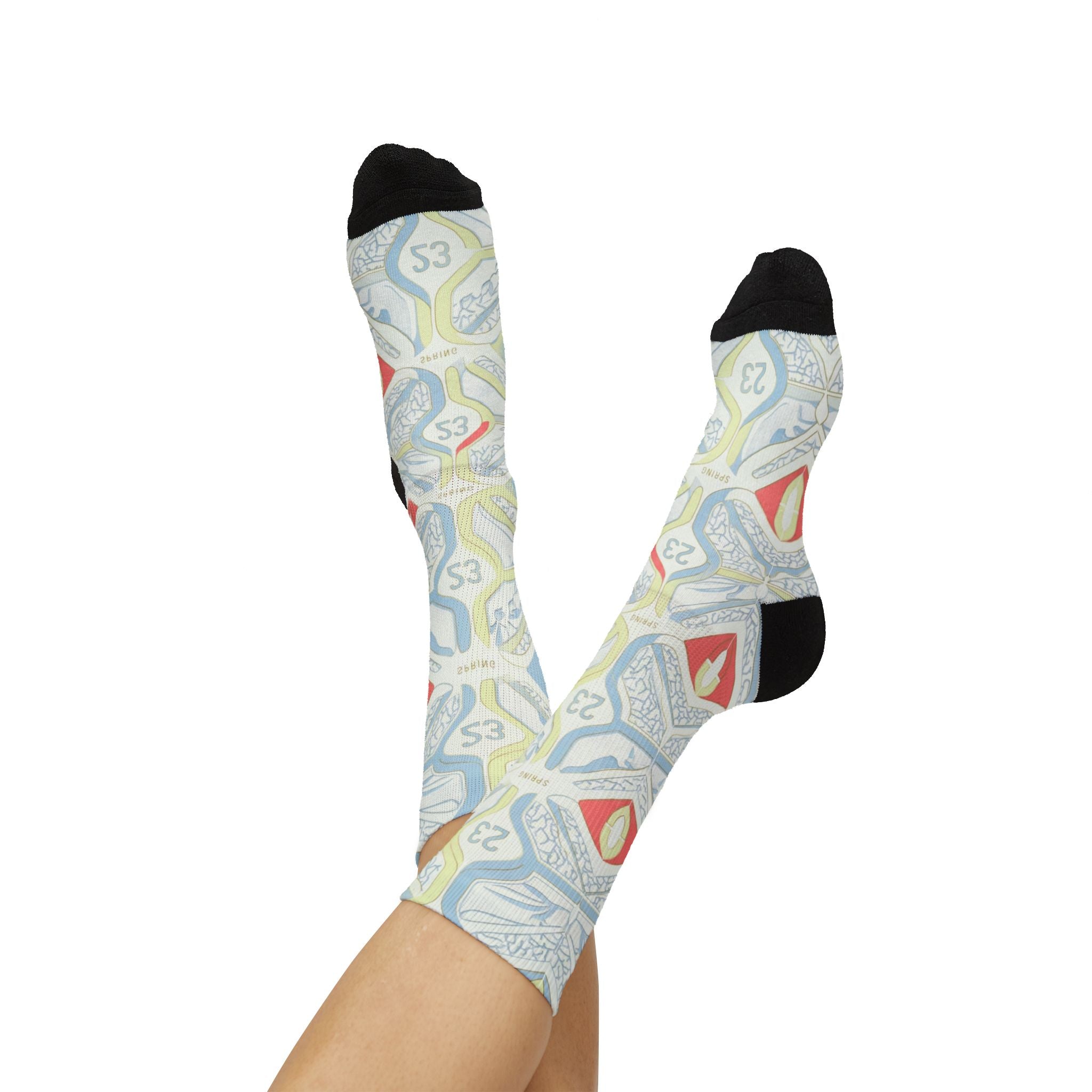 Jordan 3 Retro 'Spring is In The Air' matching Crew Socks | Spring Cement Print Basketball Streetwear
