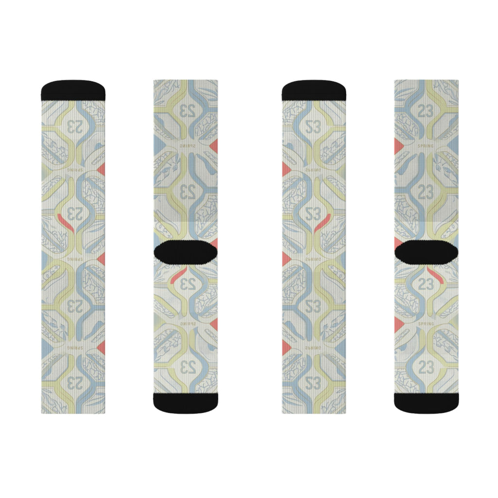 Jordan 3 Retro 'Spring is In The Air' matching Crew Socks | Spring Cement Print Basketball Streetwear