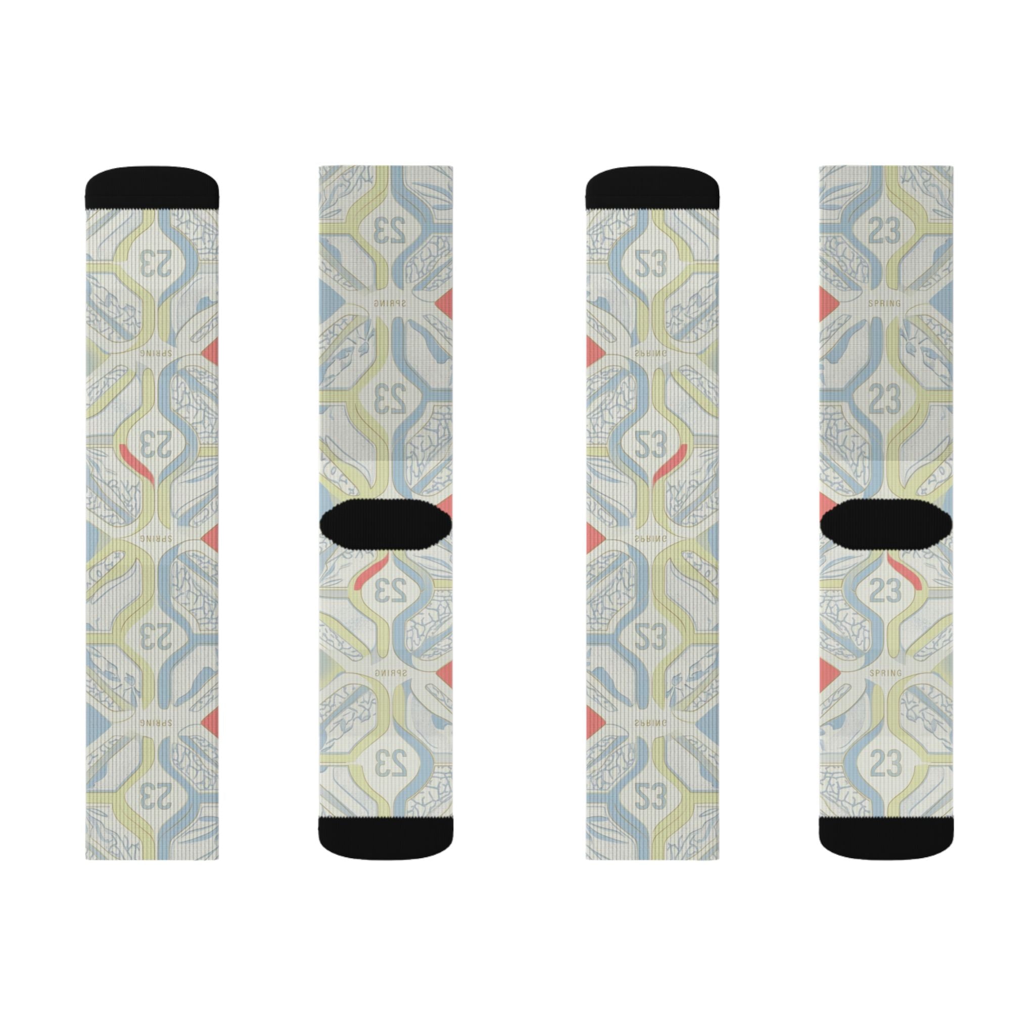 Jordan 3 Retro 'Spring is In The Air' matching Crew Socks | Spring Cement Print Basketball Streetwear