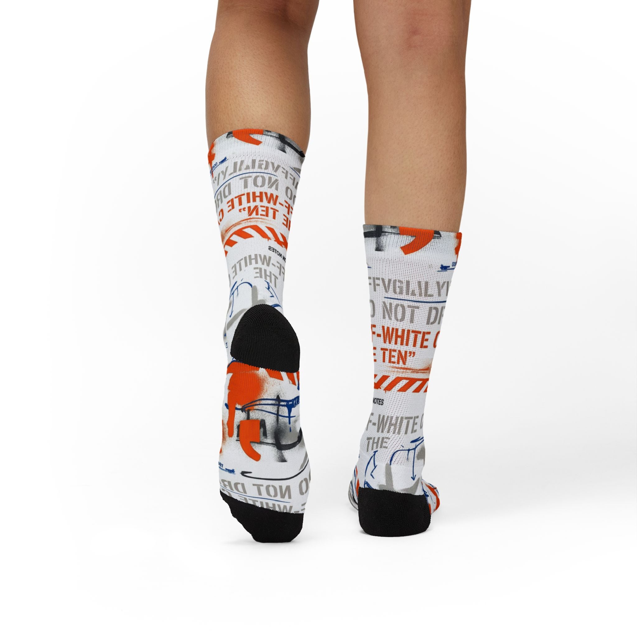Virgil Abloh Archive x Jordan 1 Retro High OG Alaska Matching Crew Socks | Deconstructed White Industrial Streetwear