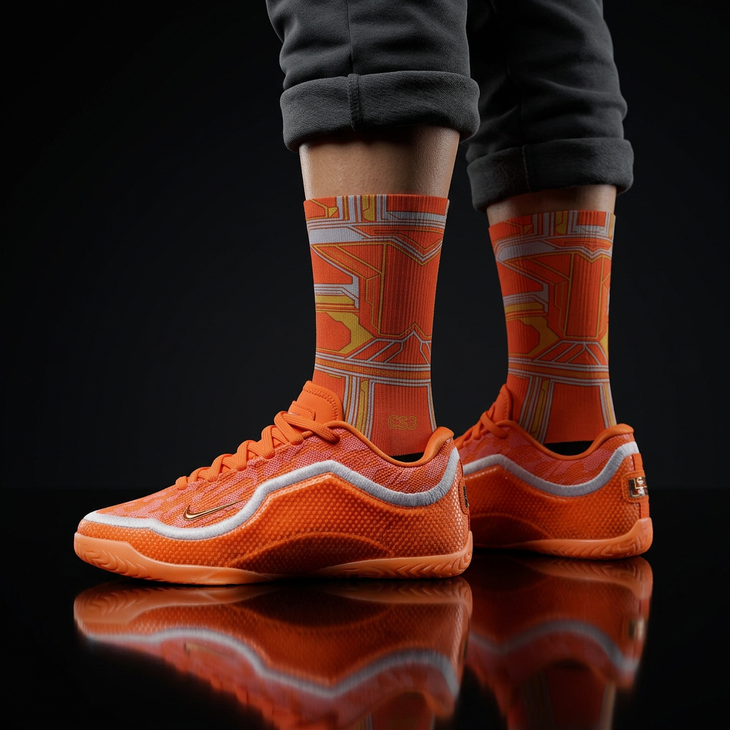 Nike LeBron 23 Shoe Bag Matching Crew Socks | Premium Orange Equipment Basketball Streetwear