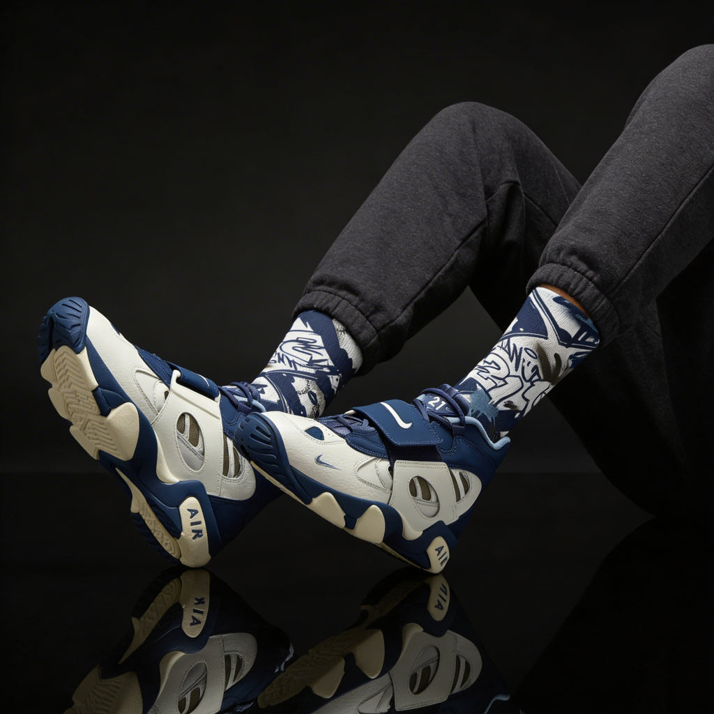 Nike Air Diamond Turf 2 Royals Matching Crew Socks | Deion Sanders Inspired Navy Baseball Heritage Streetwear