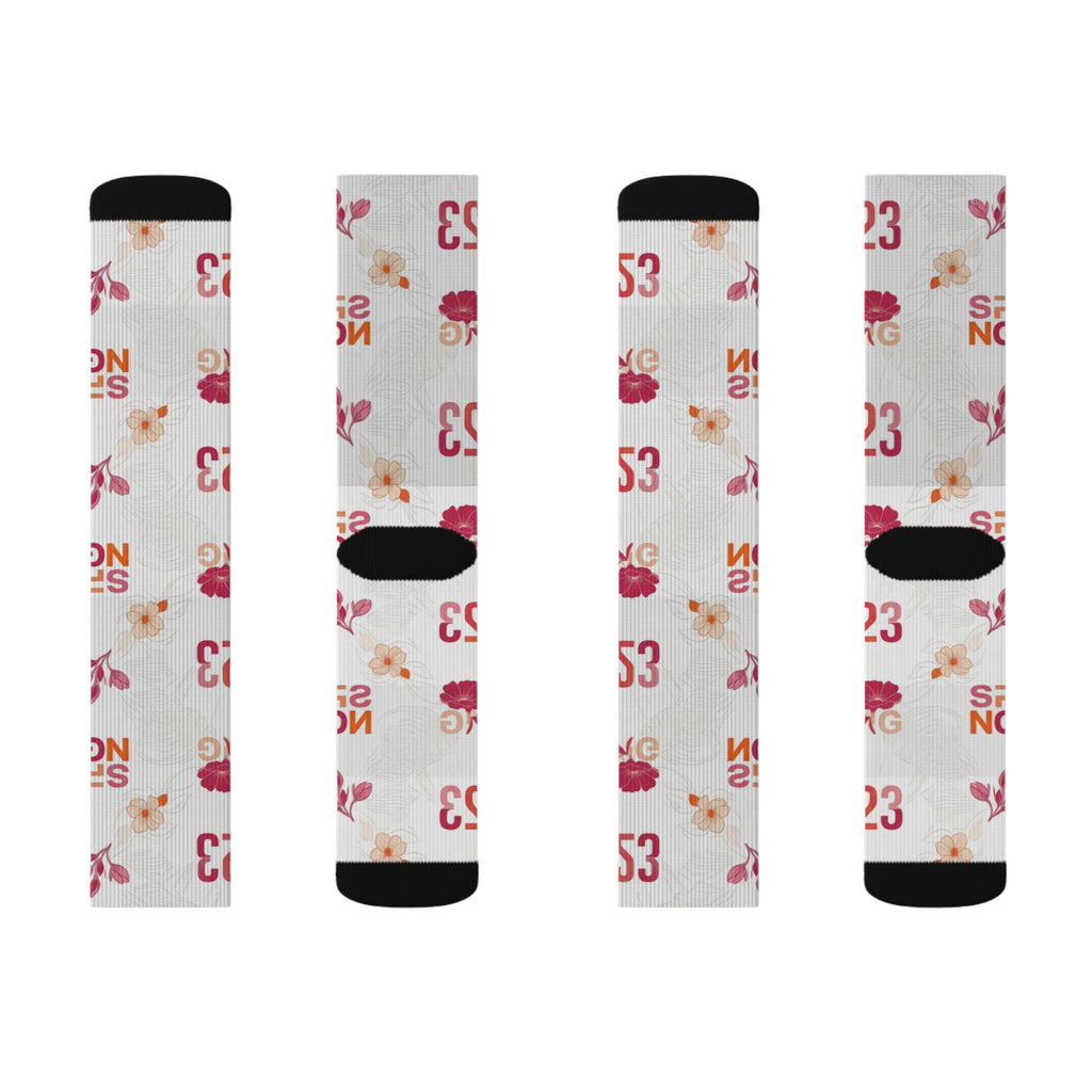 Jordan 3 Retro Spring Flowers Matching Crew Socks | Botanical Streetwear Floral Pattern Basketball