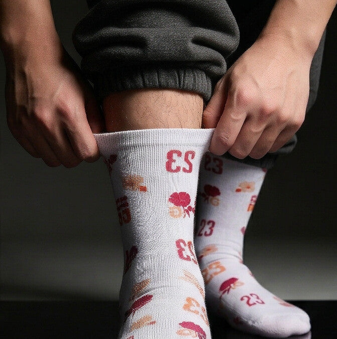 Jordan 3 Retro Spring Flowers Matching Crew Socks | Botanical Streetwear Floral Pattern Basketball
