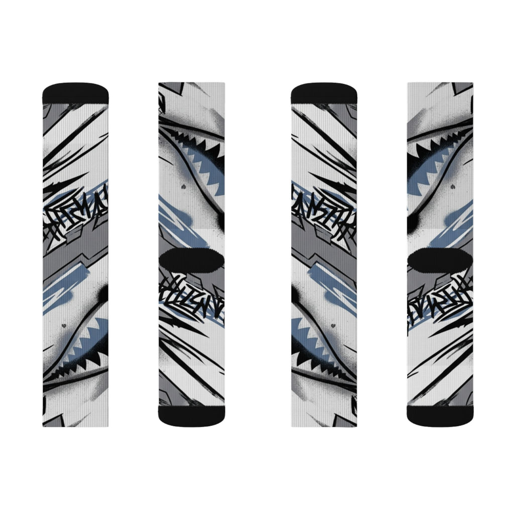 Jordan 5 Retro White Metallic Matching Crew Socks | Fighter Jet Metallic Streetwear Basketball