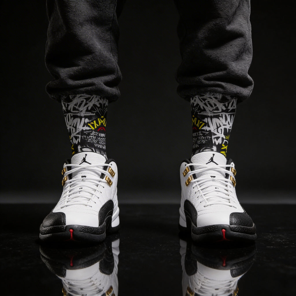 Jordan 12 Retro Taxi 2025 matching Crew Socks | MJ Championship Streetwear