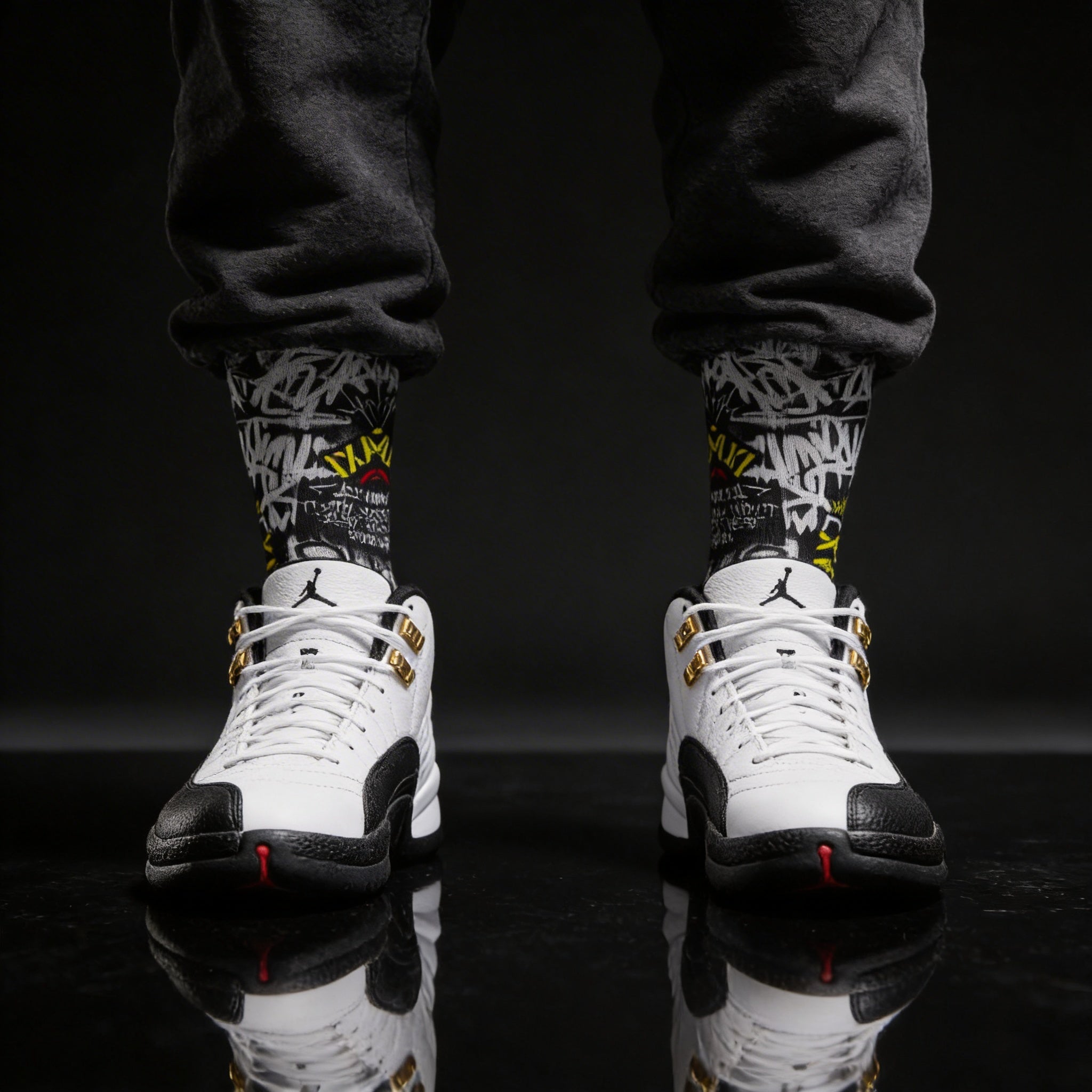 Jordan 12 Retro Taxi 2025 matching Crew Socks | MJ Championship Streetwear